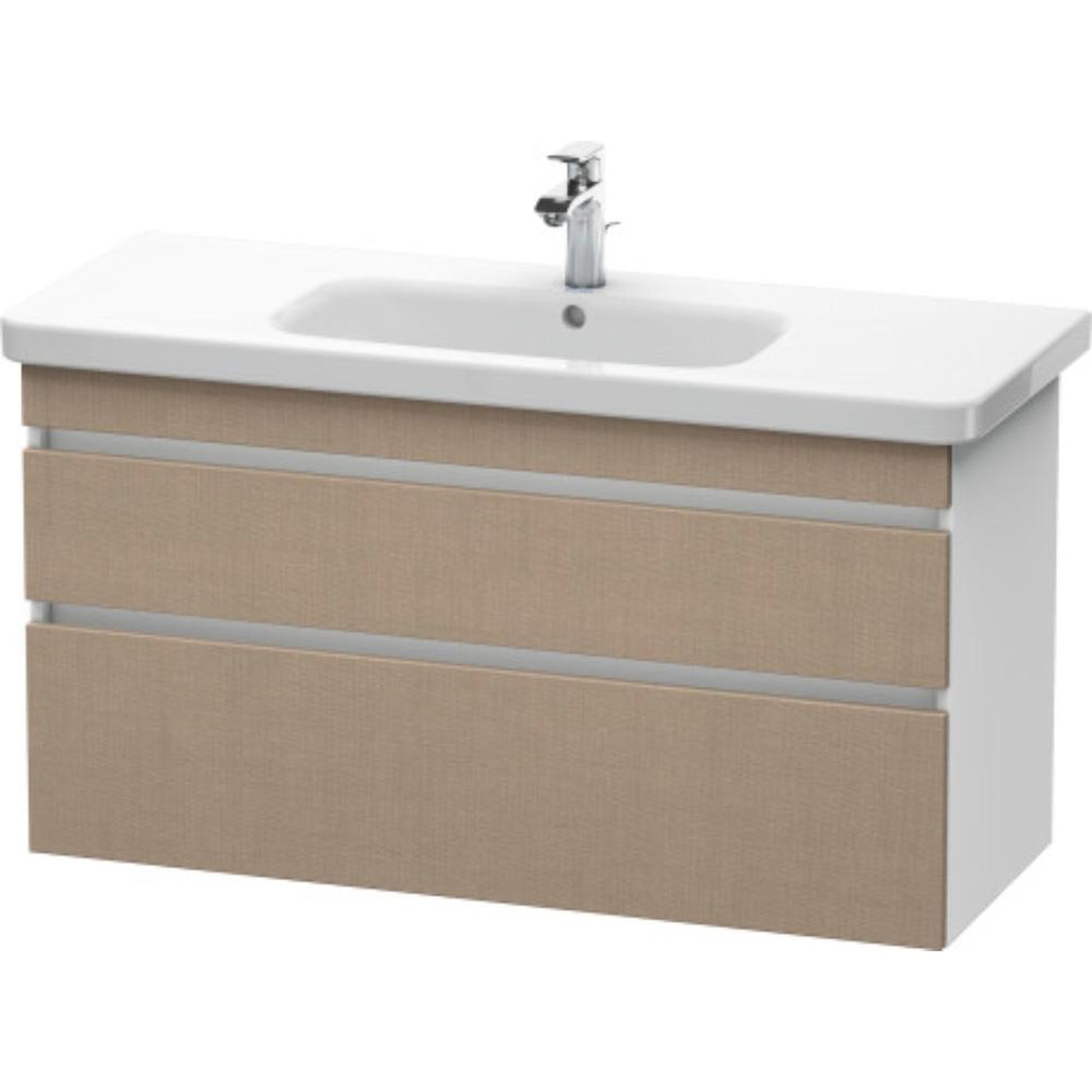 Duravit DuraStyle 44" x 24" x 18" Two Drawer Wall-Mount Vanity Unit in Linen and White (DS649507518)