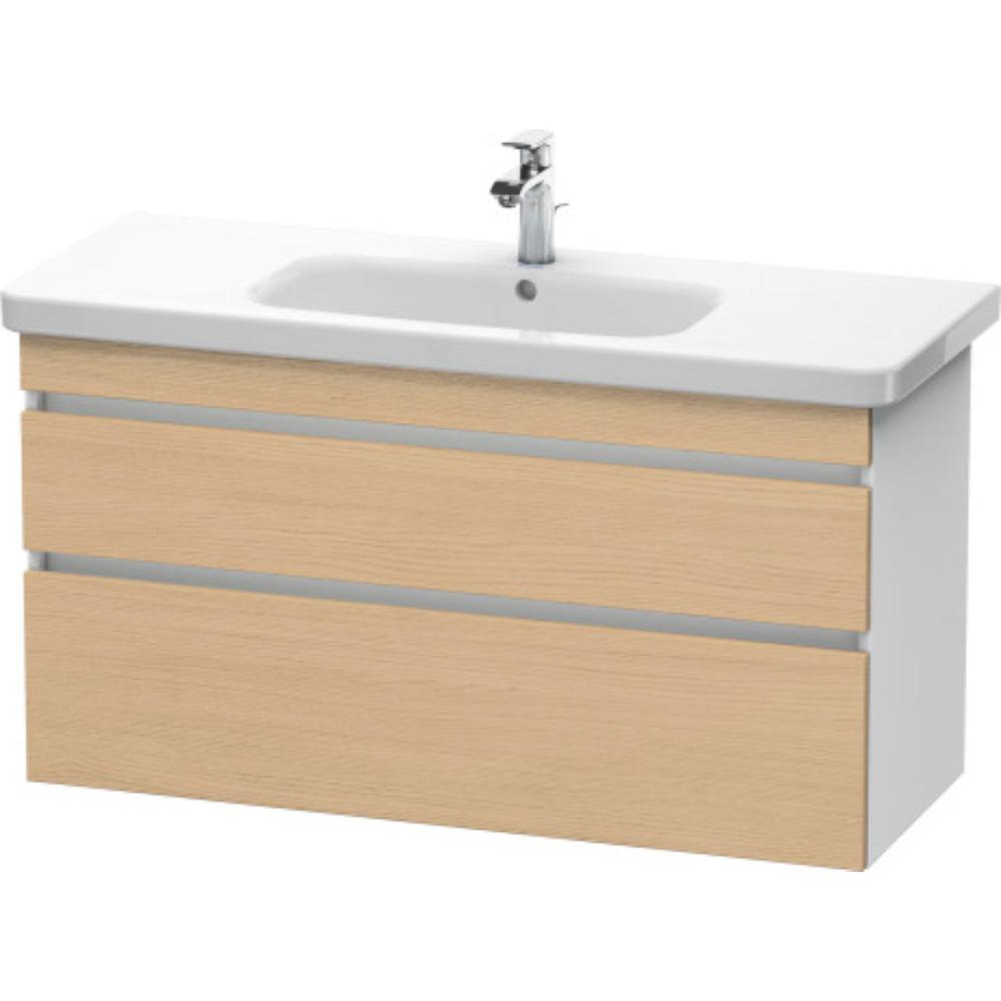 Duravit DuraStyle 44" x 24" x 18" Two Drawer Wall-Mount Vanity Unit in Natural Oak and White (DS649503018)