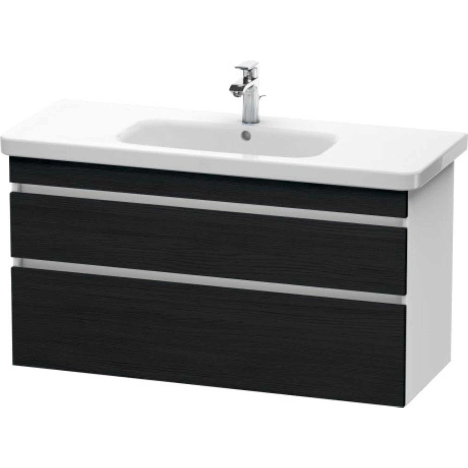 Duravit DuraStyle 44" x 24" x 18" Two Drawer Wall-Mount Vanity Unit in Oak Black and White (DS649501618)