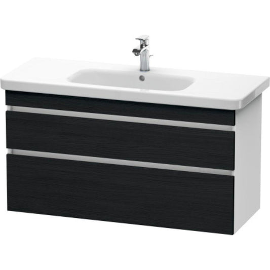 Duravit DuraStyle 44" x 24" x 18" Two Drawer Wall-Mount Vanity Unit in Oak Black and White (DS649501618)