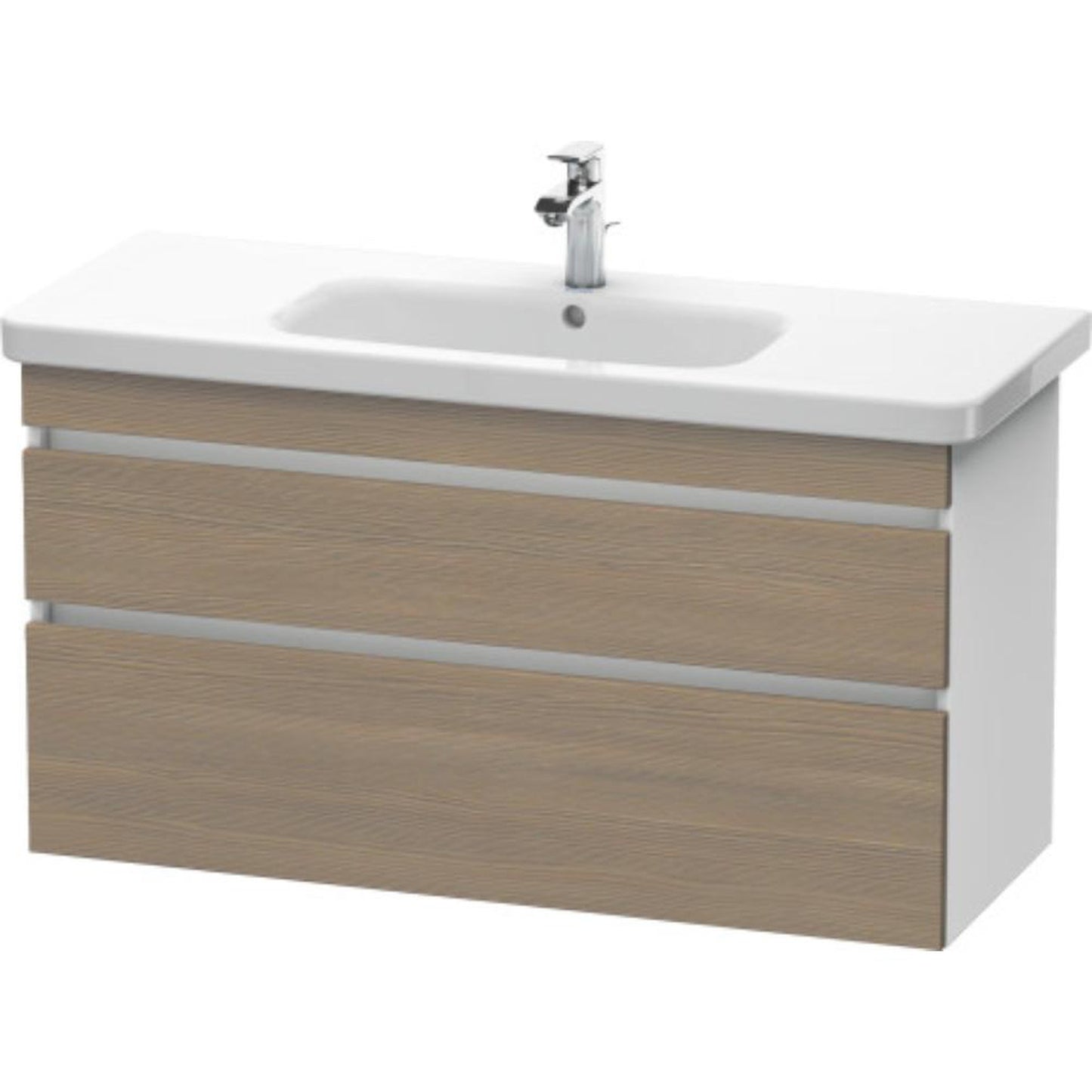 Duravit DuraStyle 44" x 24" x 18" Two Drawer Wall-Mount Vanity Unit in Oak Terra and White (DS649503518)