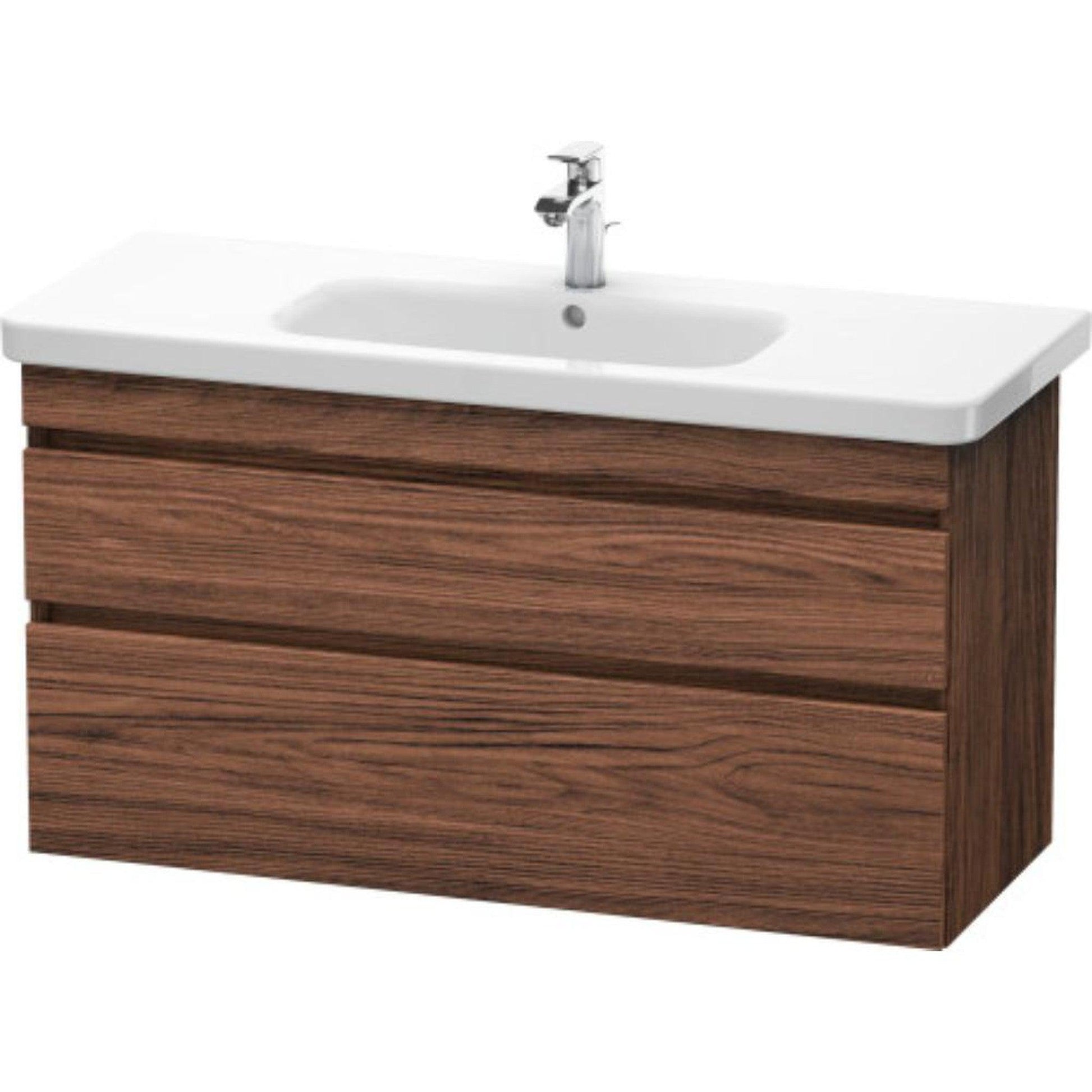 Duravit DuraStyle 44" x 24" x 18" Two Drawer Wall-Mount Vanity Unit in Walnut Dark (DS649502121)