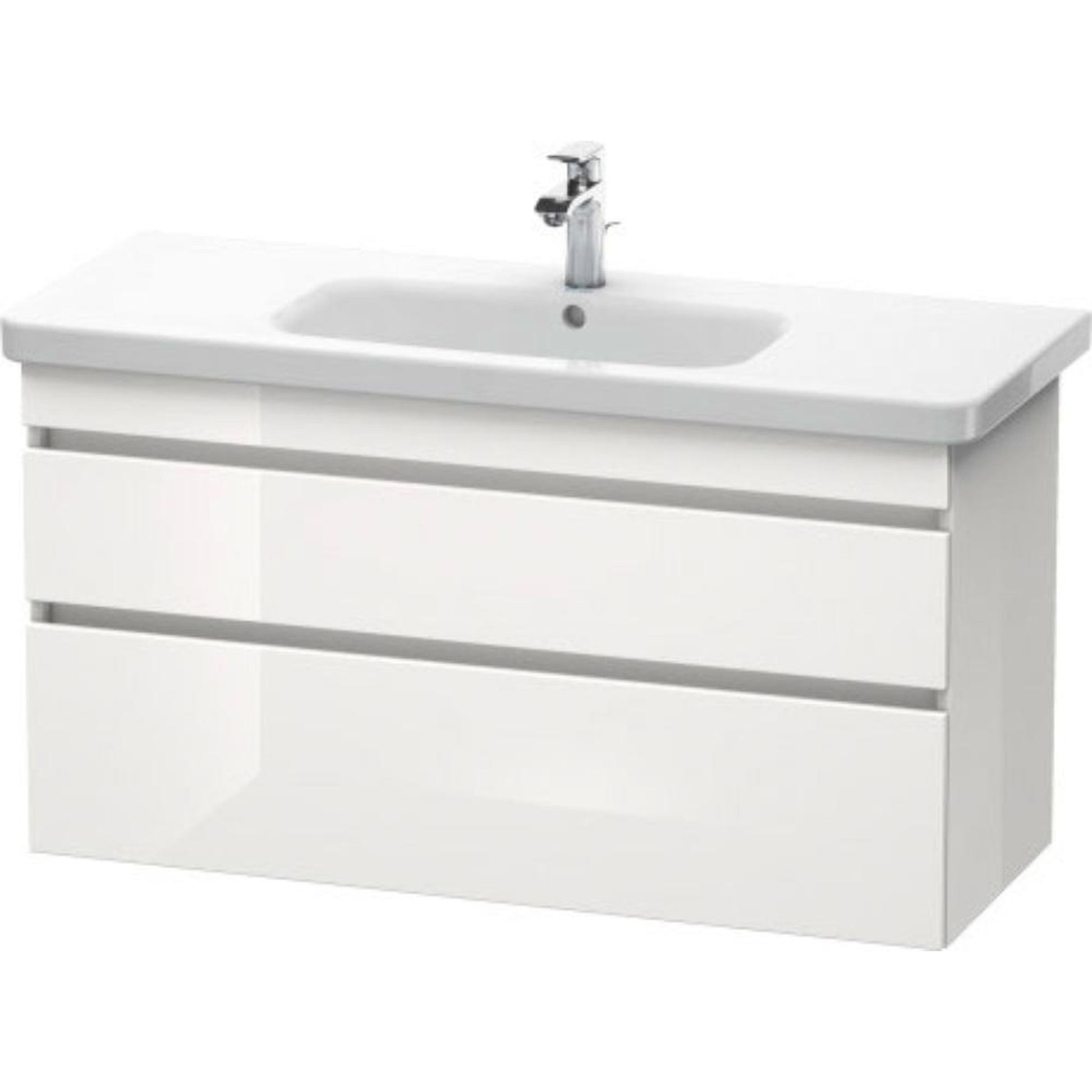 Duravit DuraStyle 44" x 24" x 18" Two Drawer Wall-Mount Vanity Unit in White High Gloss (DS649502222)