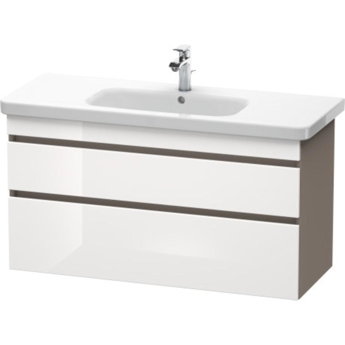 Duravit DuraStyle 44" x 24" x 18" Two Drawer Wall-Mount Vanity Unit in White High Gloss and Basalt (DS649502243)