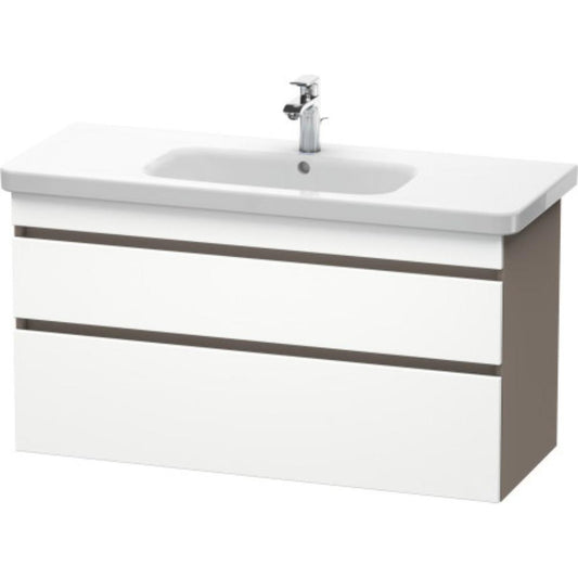Duravit DuraStyle 44" x 24" x 18" Two Drawer Wall-Mount Vanity Unit in White Matt and Basalt (DS649501843)