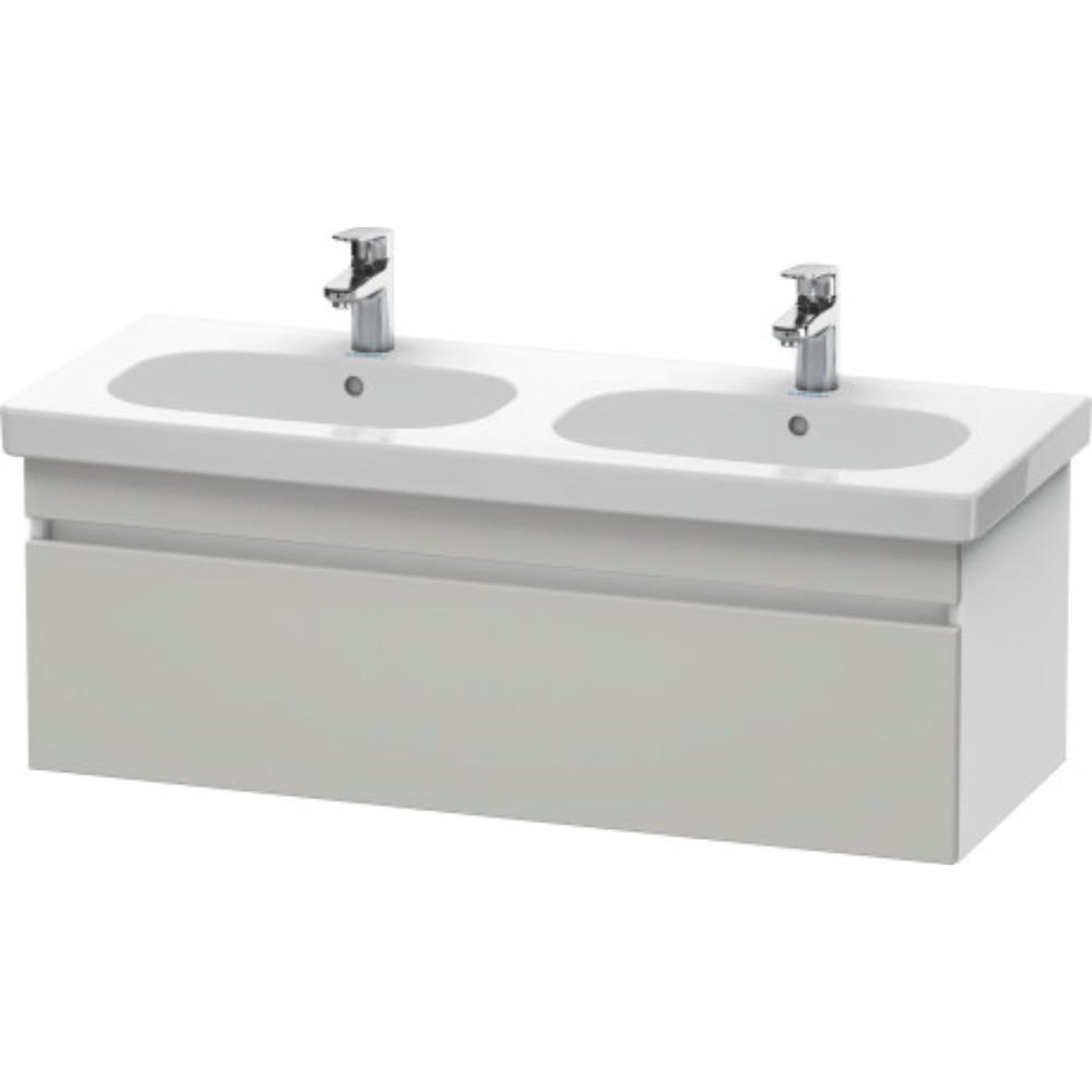 Duravit DuraStyle 45" x 16" x 18" One Drawer Wall-Mount Vanity Unit in Concrete Grey Matt and White (DS638600718)