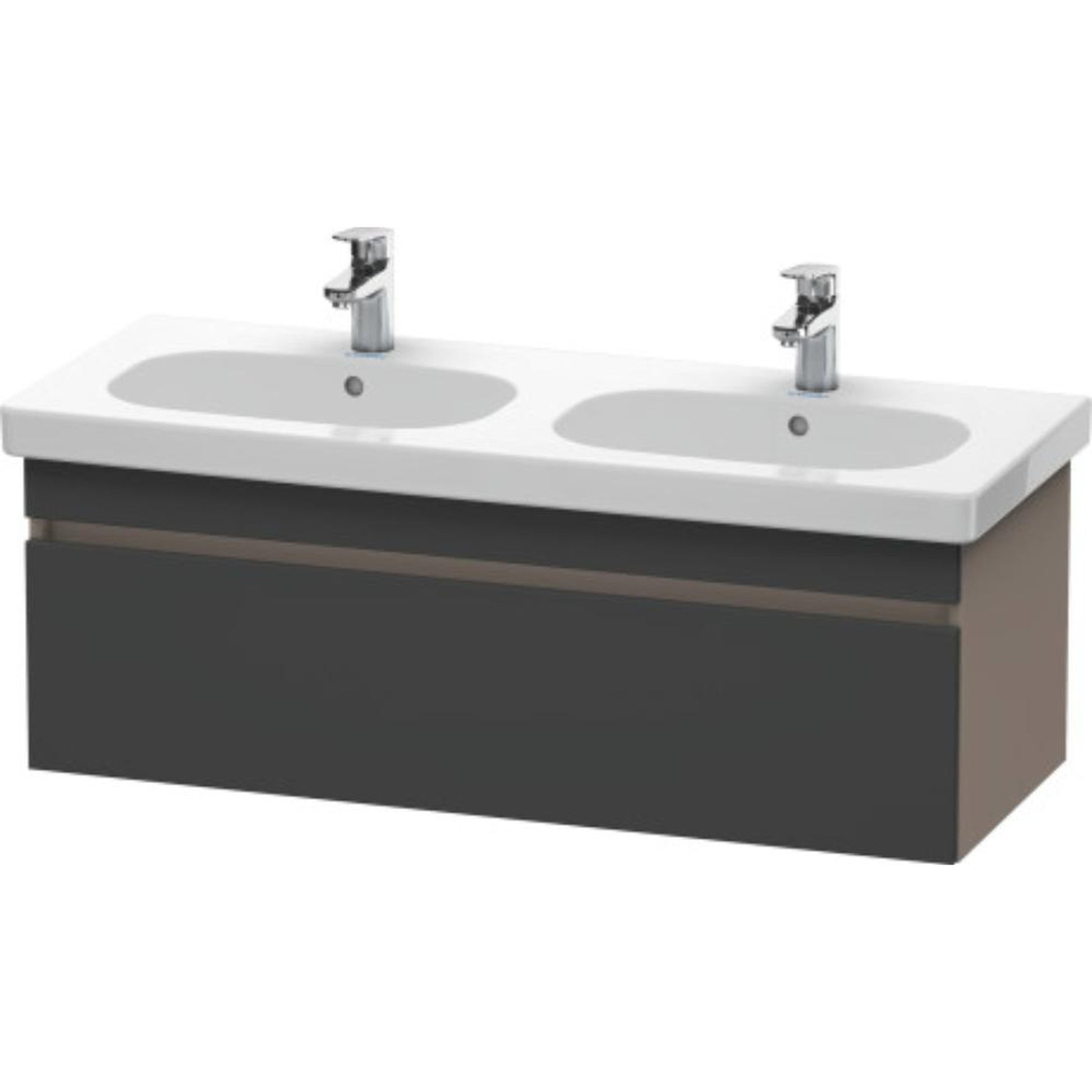 Duravit DuraStyle 45" x 16" x 18" One Drawer Wall-Mount Vanity Unit in Graphite and Basalt (DS638604943)
