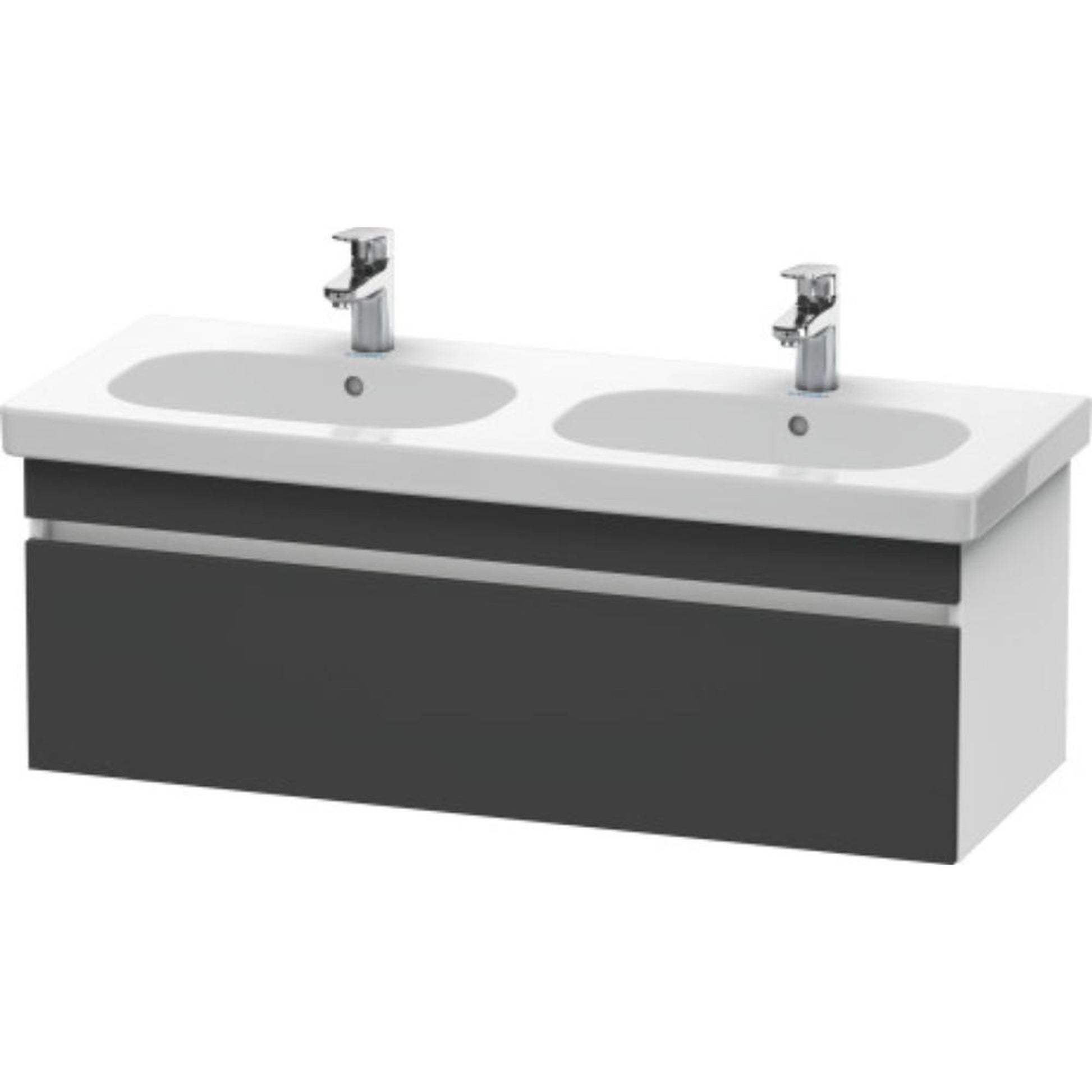 Duravit DuraStyle 45" x 16" x 18" One Drawer Wall-Mount Vanity Unit in Graphite and White (DS638604918)