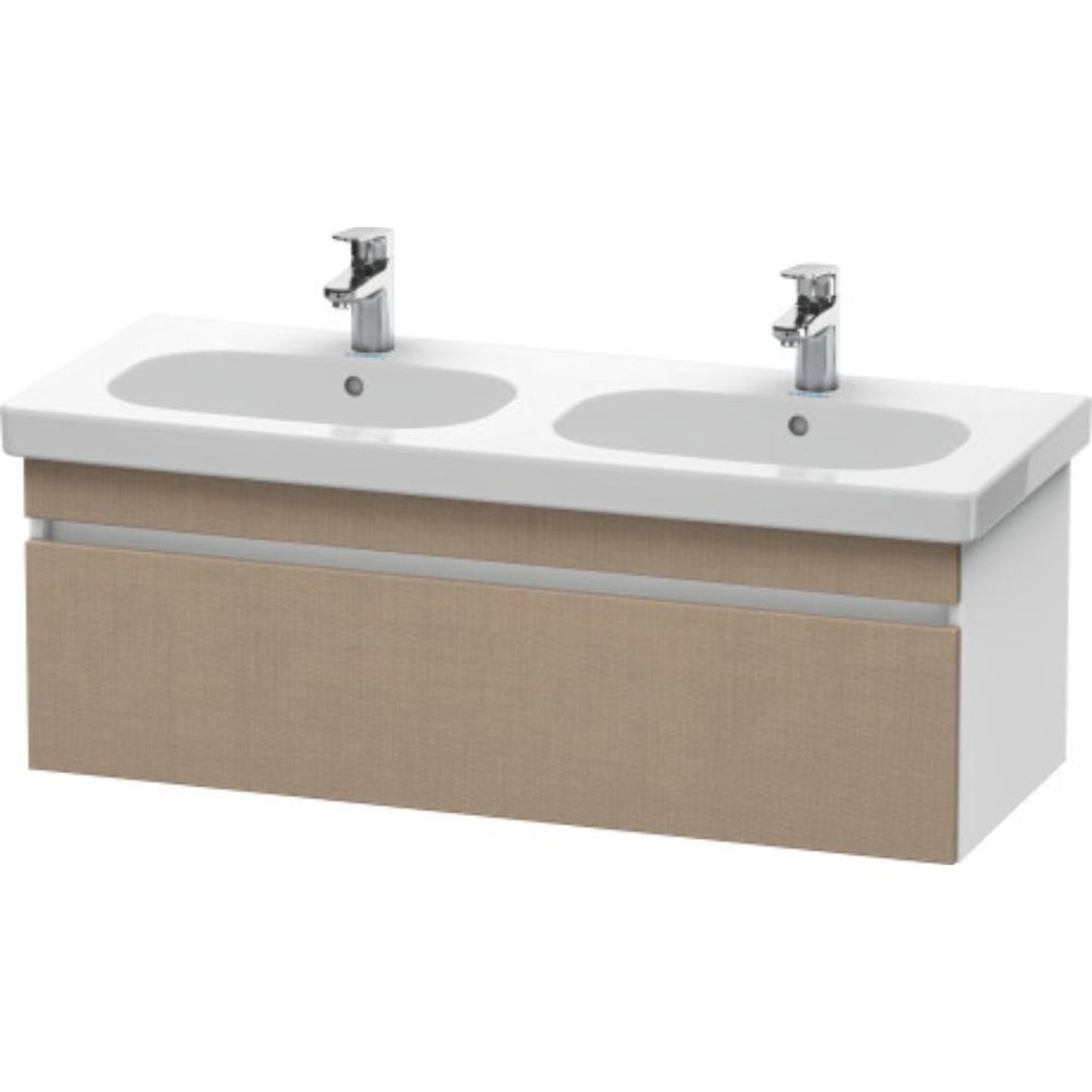 Duravit DuraStyle 45" x 16" x 18" One Drawer Wall-Mount Vanity Unit in Linen and White (DS638607518)