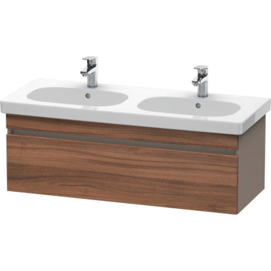 Duravit DuraStyle 45" x 16" x 18" One Drawer Wall-Mount Vanity Unit in Natural Walnut and Basalt (DS638607943)