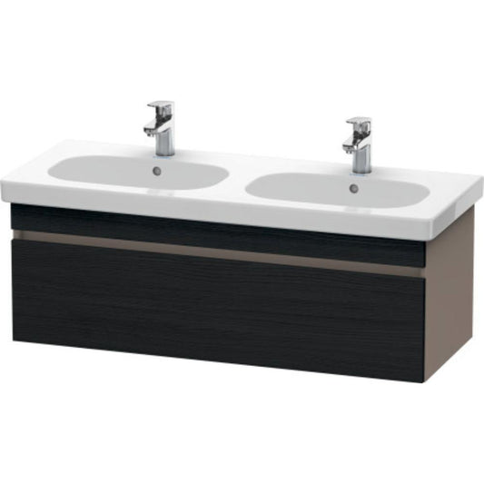 Duravit DuraStyle 45" x 16" x 18" One Drawer Wall-Mount Vanity Unit in Oak Black and Basalt (DS638601643)