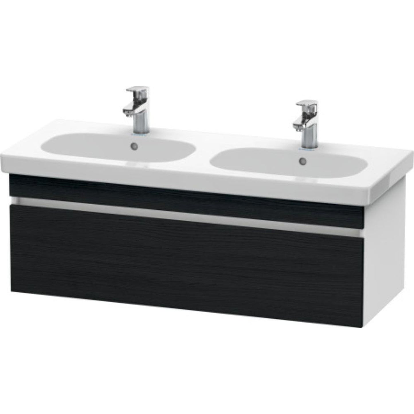 Duravit DuraStyle 45" x 16" x 18" One Drawer Wall-Mount Vanity Unit in Oak Black and White (DS638601618)