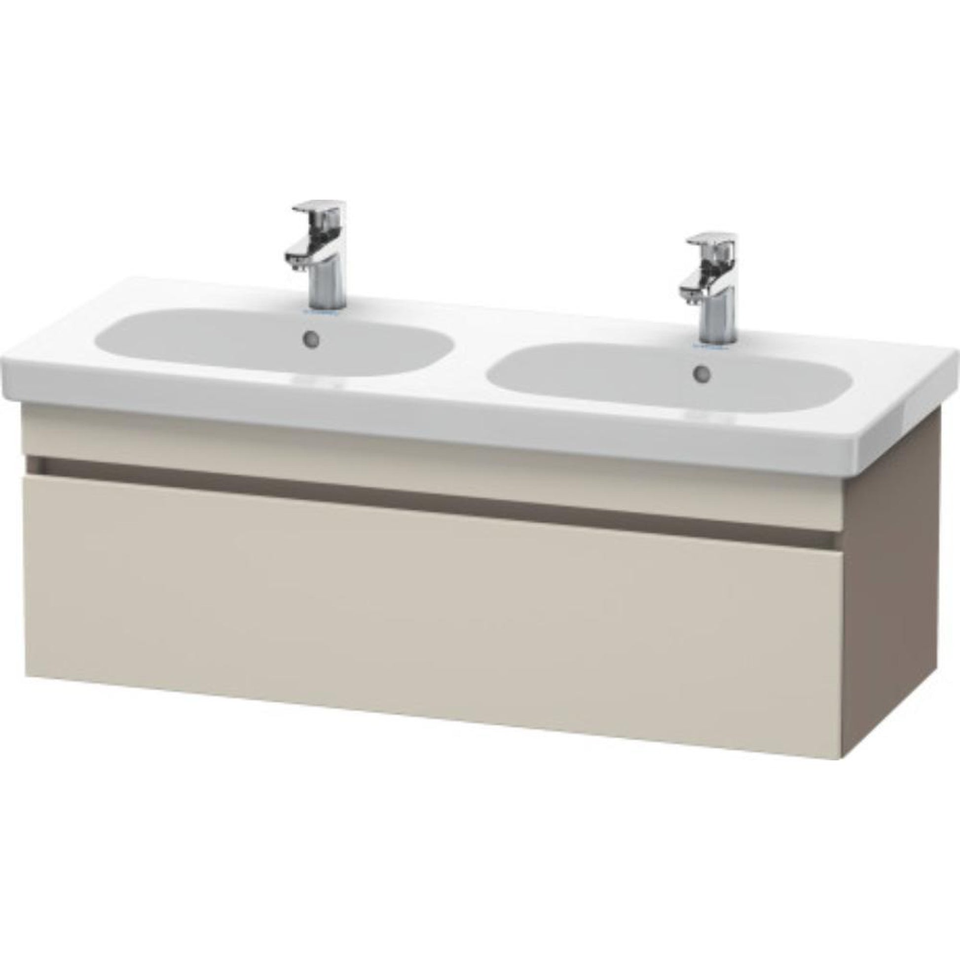 Duravit DuraStyle 45" x 16" x 18" One Drawer Wall-Mount Vanity Unit in Taupe and Basalt (DS638609143)