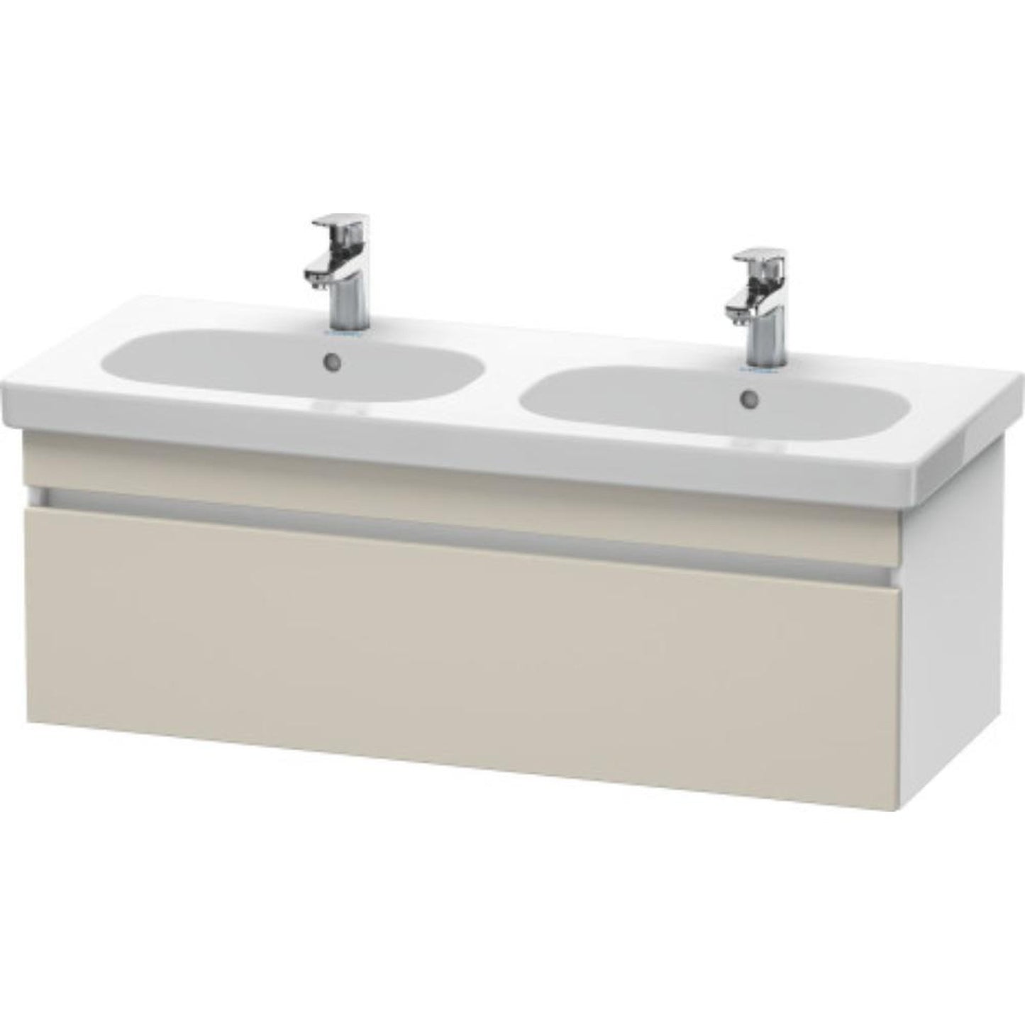 Duravit DuraStyle 45" x 16" x 18" One Drawer Wall-Mount Vanity Unit in Taupe and White (DS638609118)