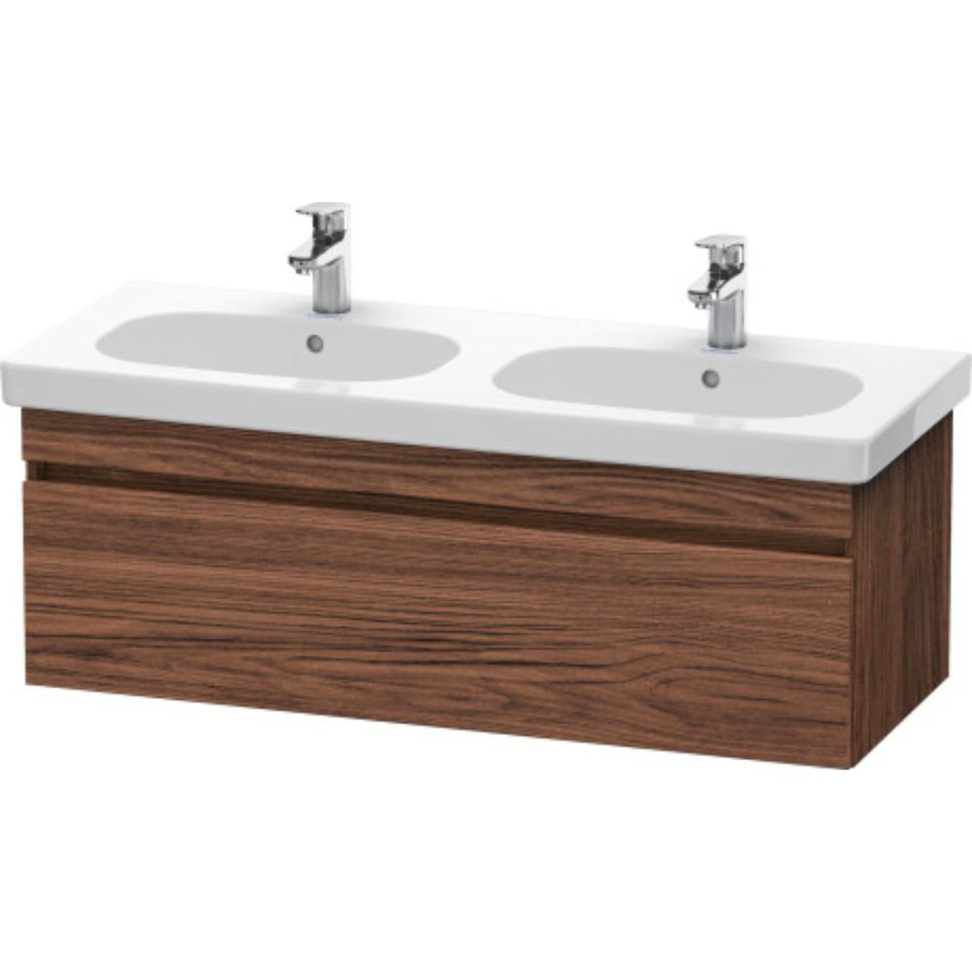 Duravit DuraStyle 45" x 16" x 18" One Drawer Wall-Mount Vanity Unit in Walnut Dark (DS638602121)