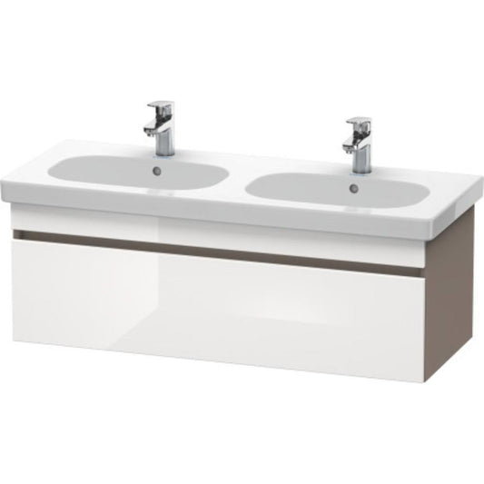 Duravit DuraStyle 45" x 16" x 18" One Drawer Wall-Mount Vanity Unit in White High Gloss and Basalt (DS638602243)