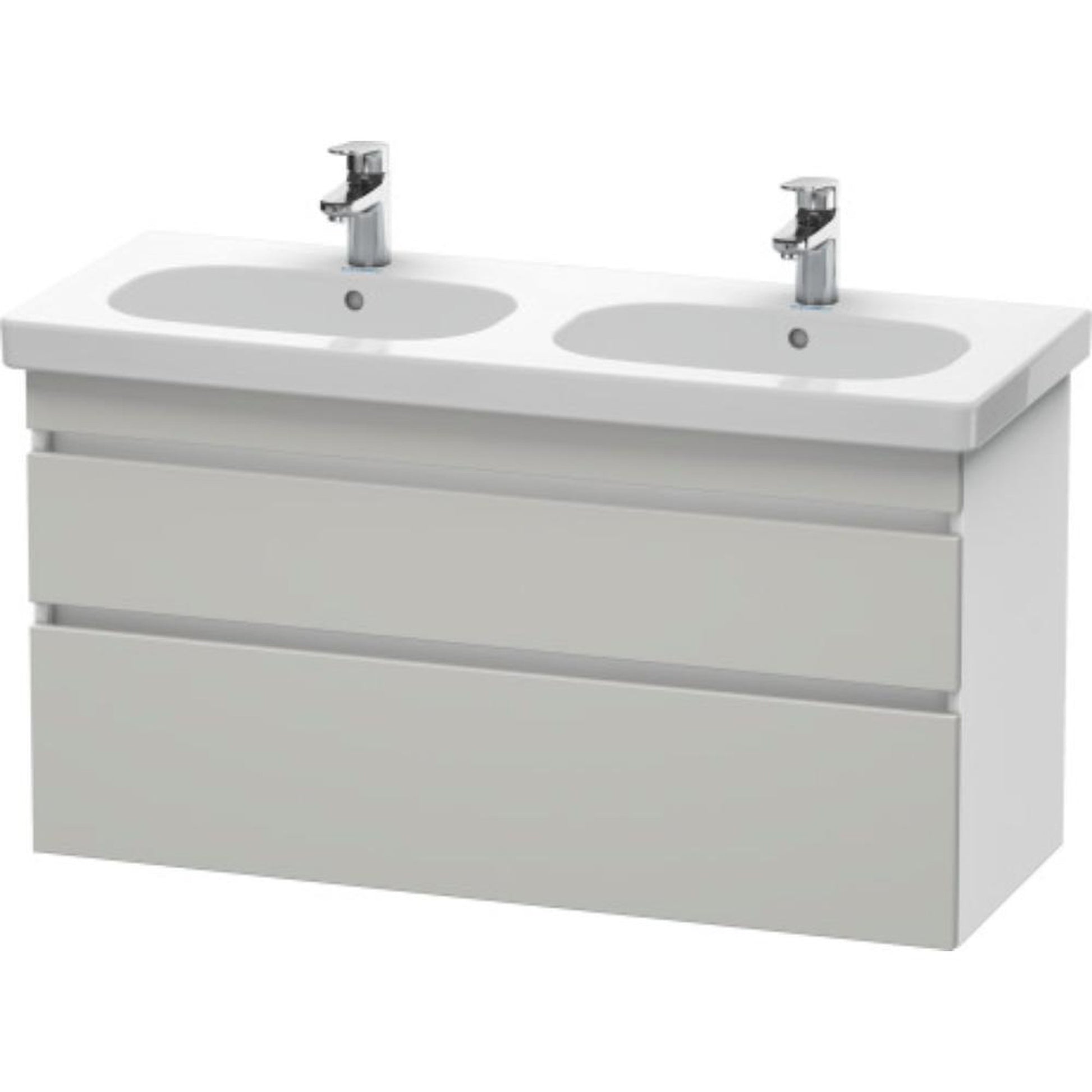 Duravit DuraStyle 45" x 24" x 18" Two Drawer Wall-Mount Vanity Unit in Concrete Grey Matt and White (DS648600718)