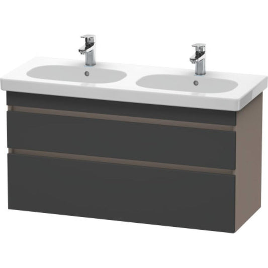 Duravit DuraStyle 45" x 24" x 18" Two Drawer Wall-Mount Vanity Unit in Graphite and Basalt (DS648604943)