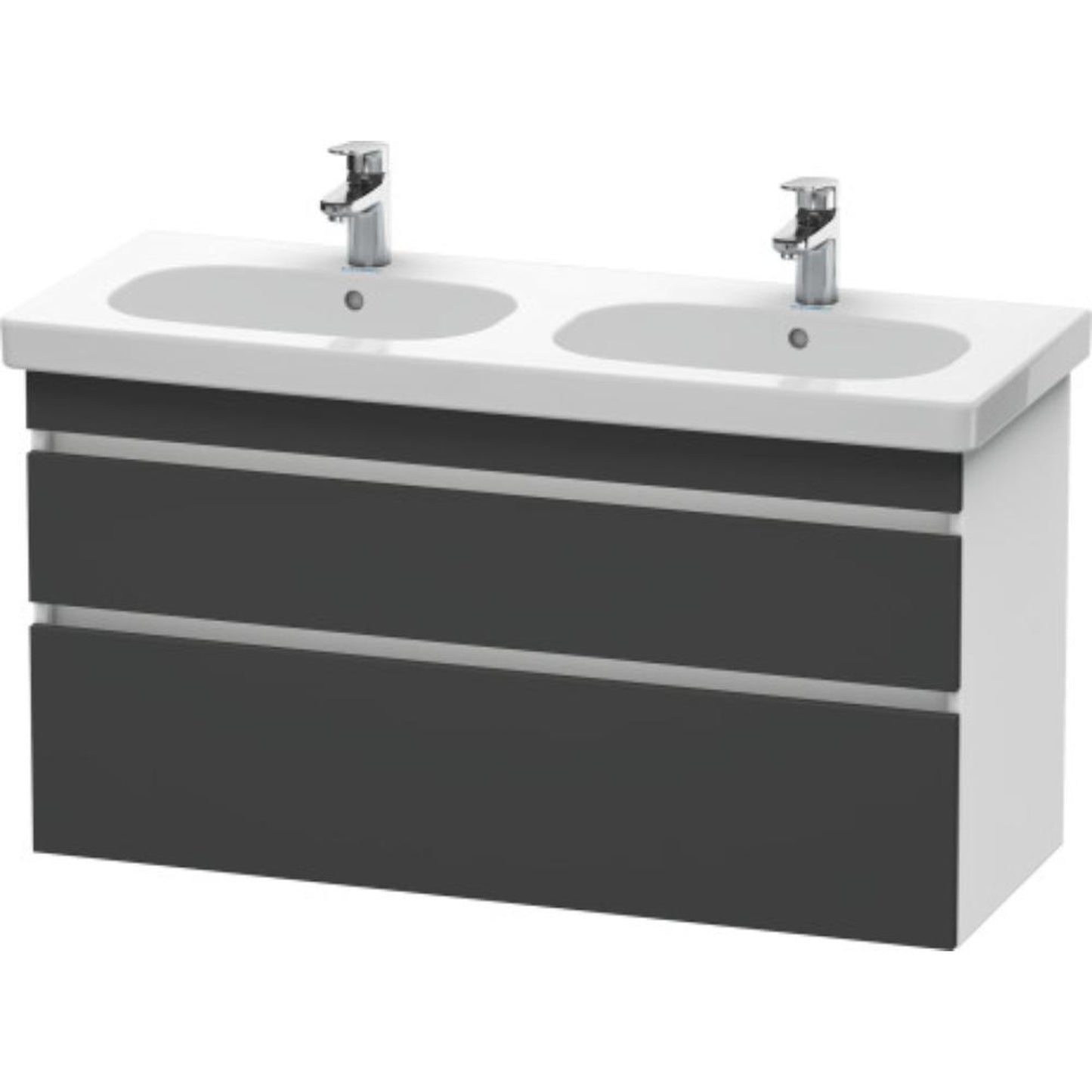 Duravit DuraStyle 45" x 24" x 18" Two Drawer Wall-Mount Vanity Unit in Graphite and White (DS648604918)