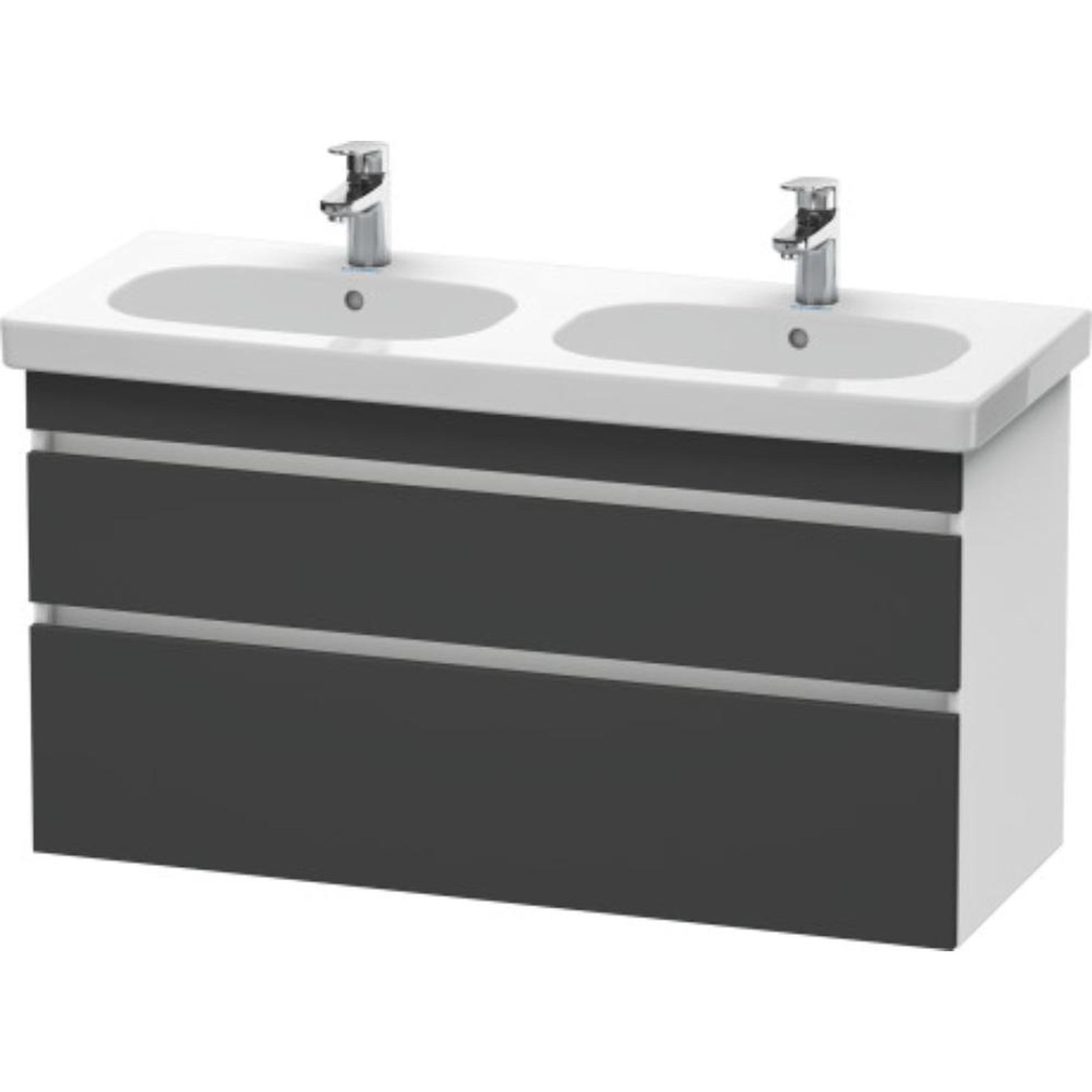 Duravit DuraStyle 45" x 24" x 18" Two Drawer Wall-Mount Vanity Unit in Graphite and White (DS648604918)