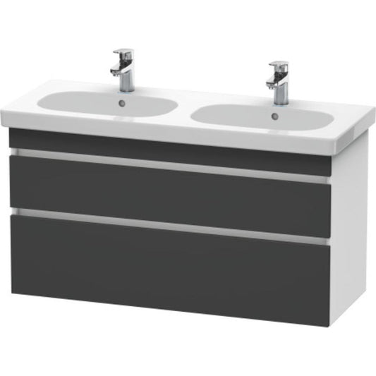 Duravit DuraStyle 45" x 24" x 18" Two Drawer Wall-Mount Vanity Unit in Graphite and White (DS648604918)