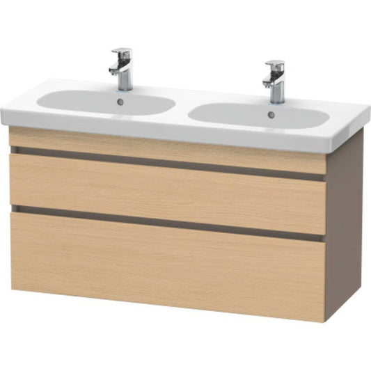 Duravit DuraStyle 45" x 24" x 18" Two Drawer Wall-Mount Vanity Unit in Natural Oak and Basalt (DS648603043)