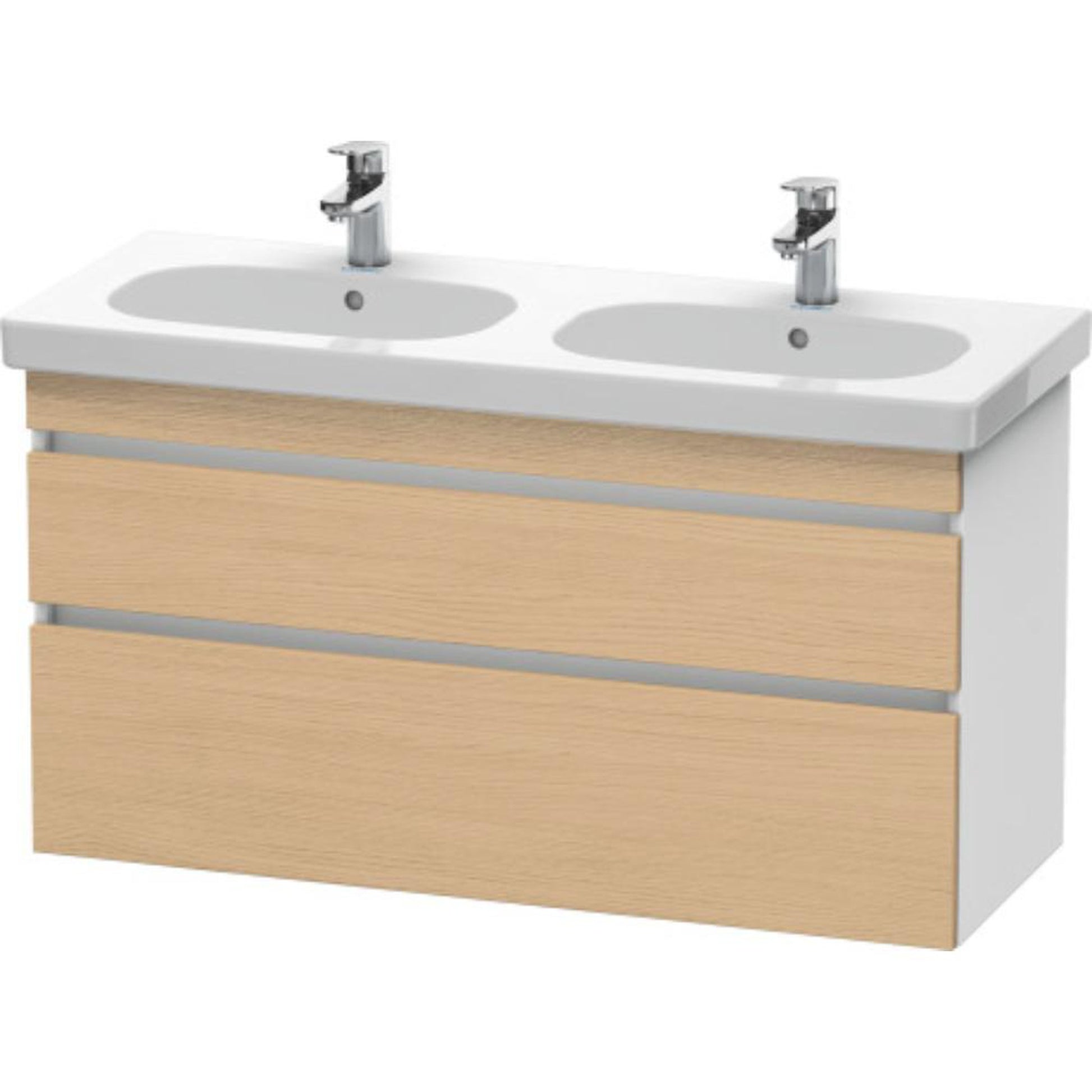 Duravit DuraStyle 45" x 24" x 18" Two Drawer Wall-Mount Vanity Unit in Natural Oak and White (DS648603018)