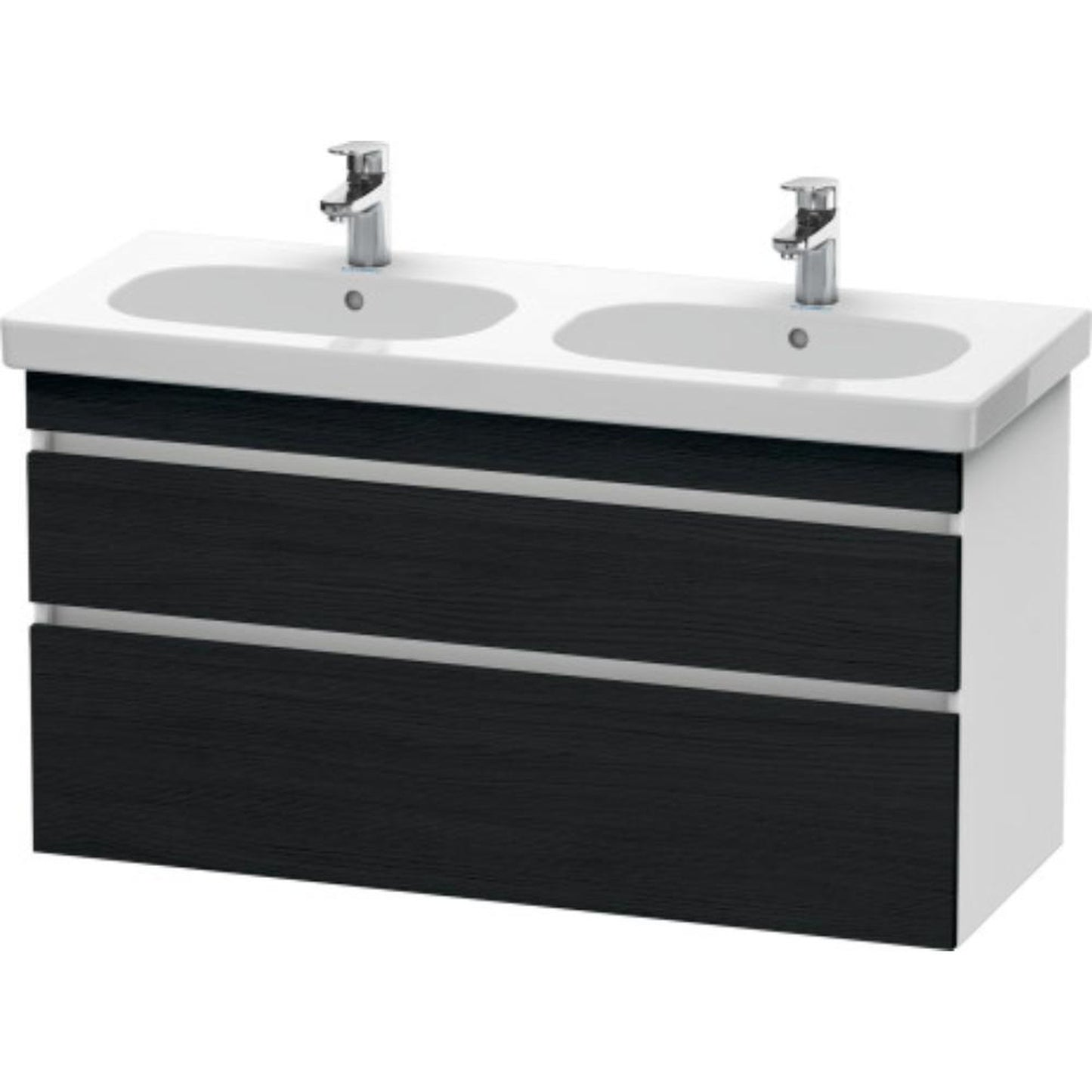 Duravit DuraStyle 45" x 24" x 18" Two Drawer Wall-Mount Vanity Unit in Oak Black and White (DS648601618)