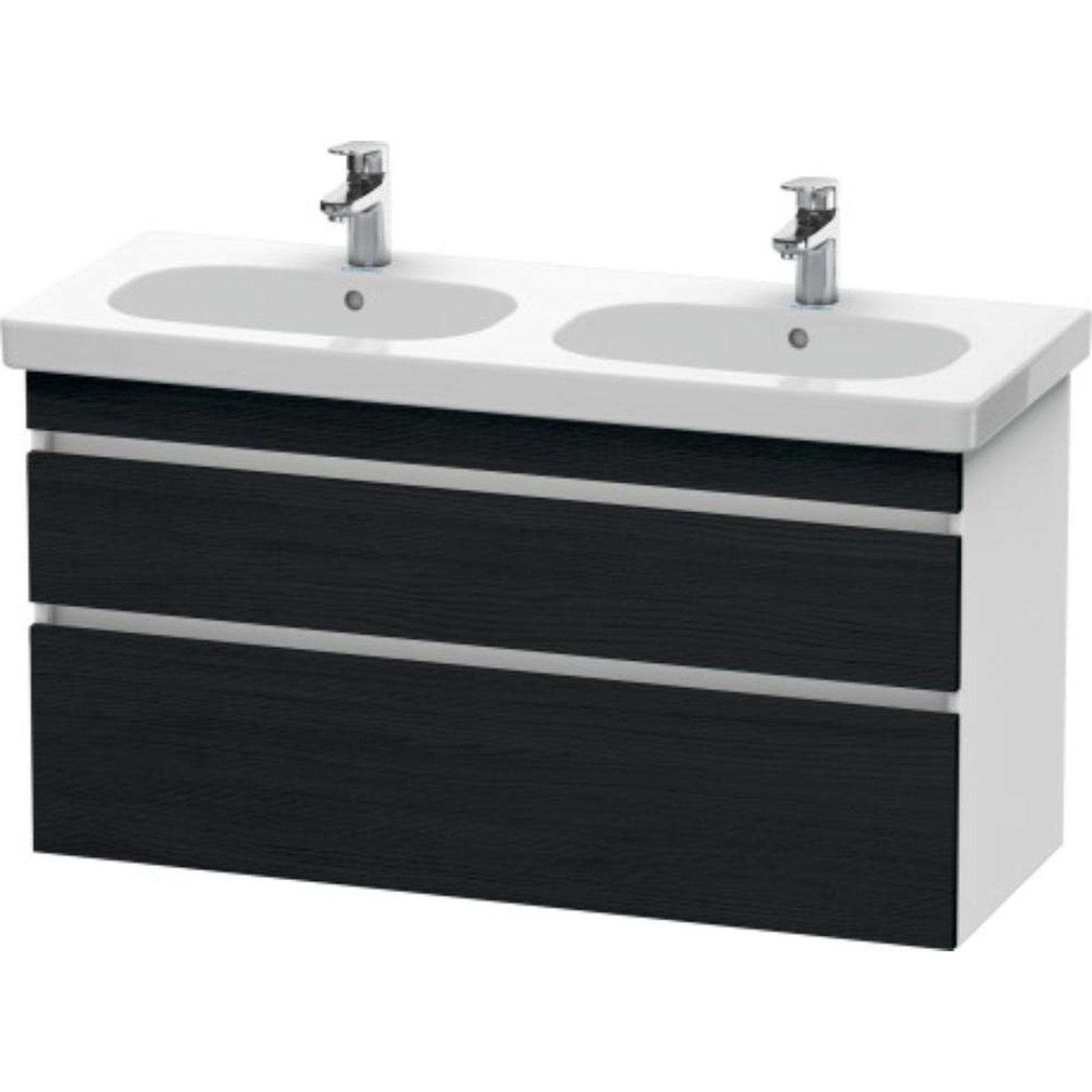 Duravit DuraStyle 45" x 24" x 18" Two Drawer Wall-Mount Vanity Unit in Oak Black and White (DS648601618)