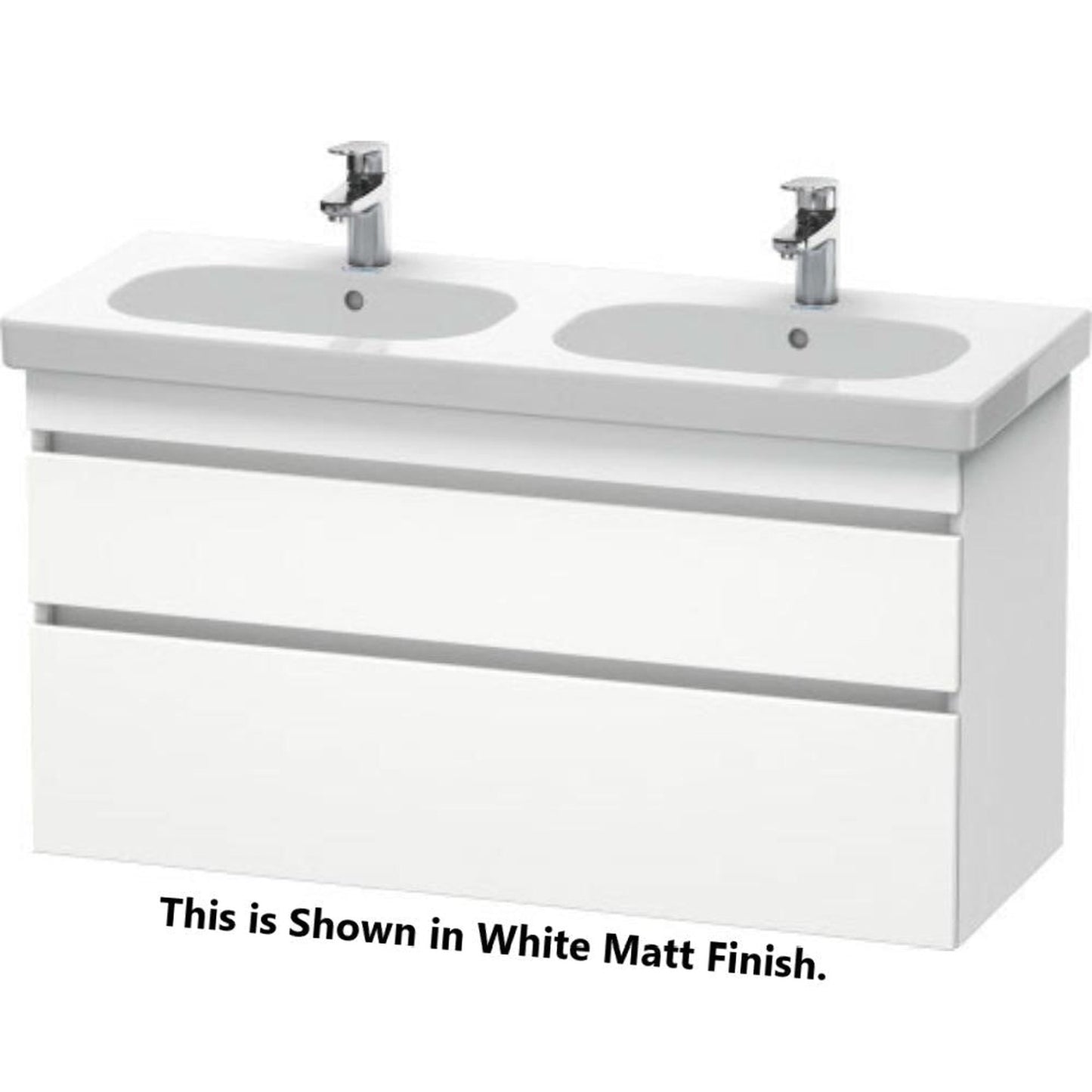 Duravit DuraStyle 45" x 24" x 18" Two Drawer Wall-Mount Vanity Unit in Silver Pine and Basalt (DS648603143)