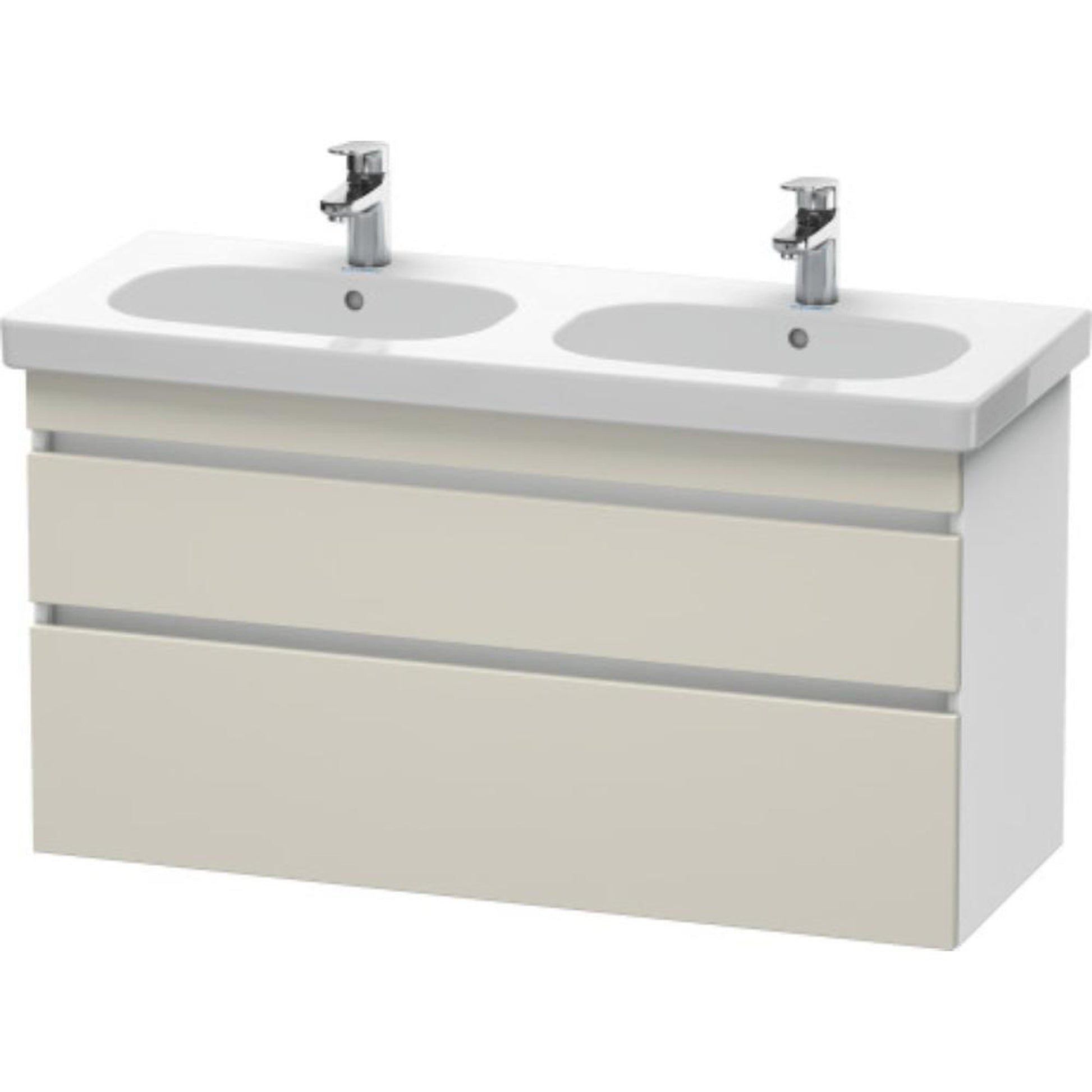 Duravit DuraStyle 45" x 24" x 18" Two Drawer Wall-Mount Vanity Unit in Taupe and White (DS648609118)