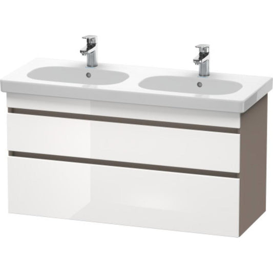 Duravit DuraStyle 45" x 24" x 18" Two Drawer Wall-Mount Vanity Unit in White High Gloss and Basalt (DS648602243)