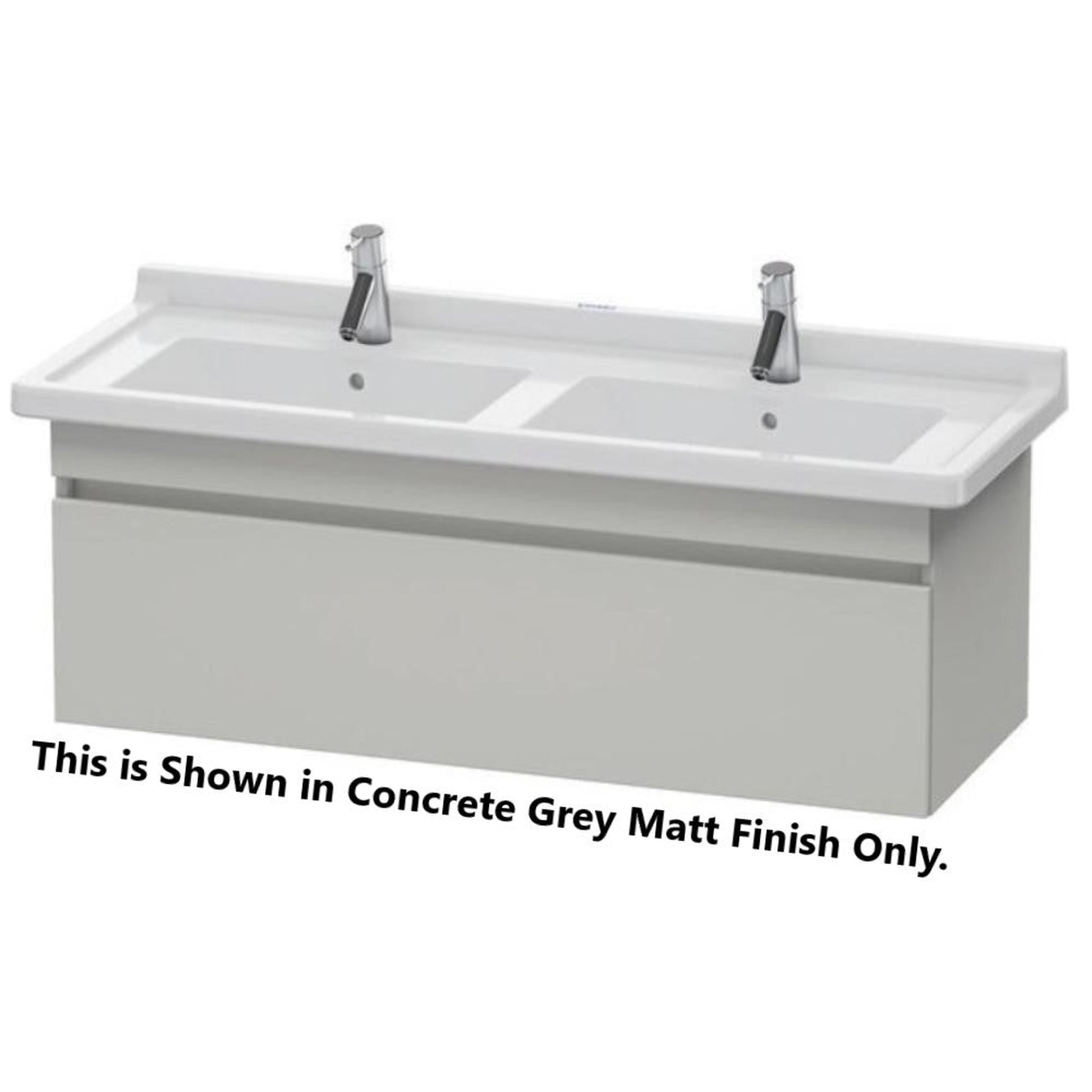 Duravit DuraStyle 47" x 16" x 18" One Drawer Wall-Mount Vanity Unit in Concrete Grey Matt and White (DS639000718)