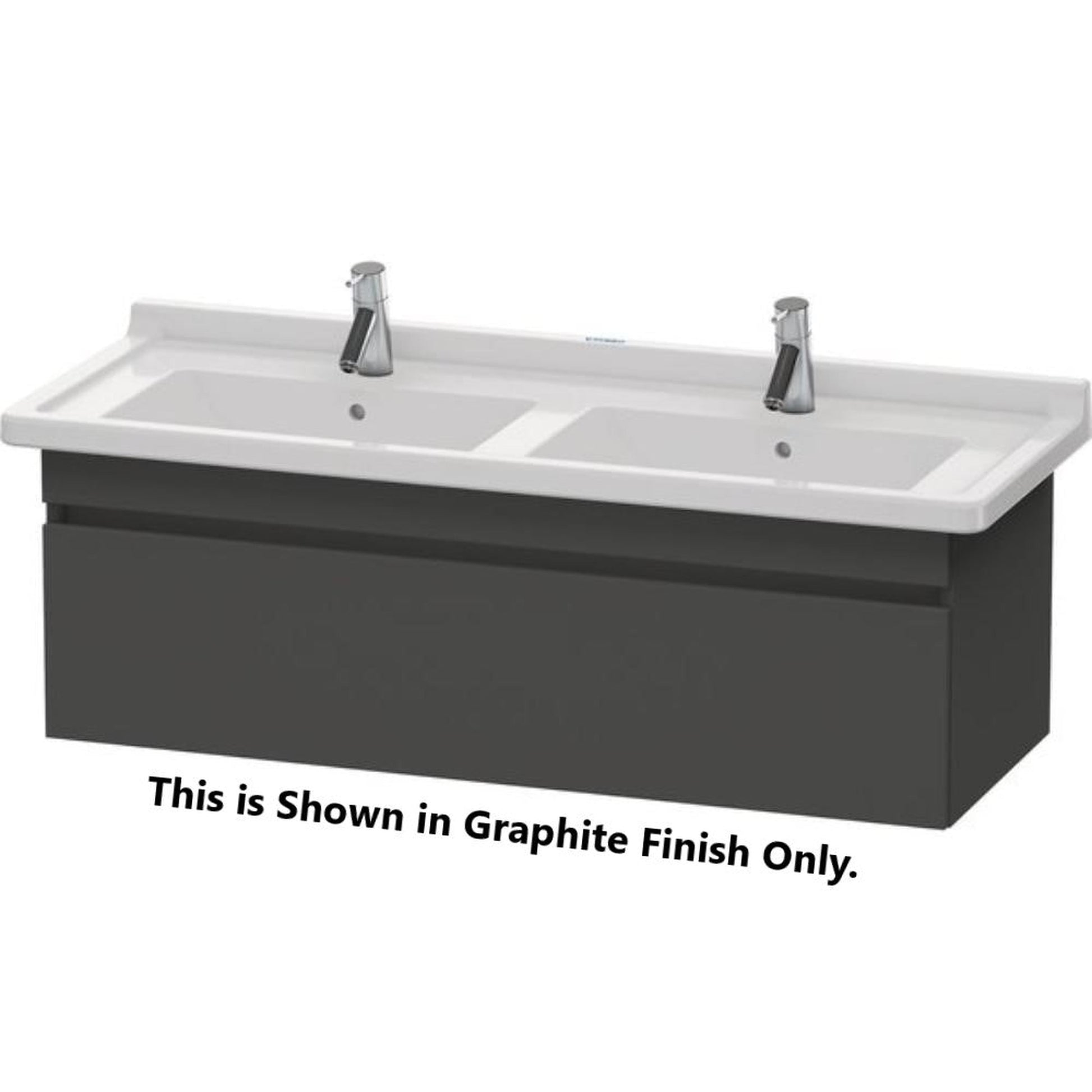 Duravit DuraStyle 47" x 16" x 18" One Drawer Wall-Mount Vanity Unit in Graphite and Basalt (DS639004943)