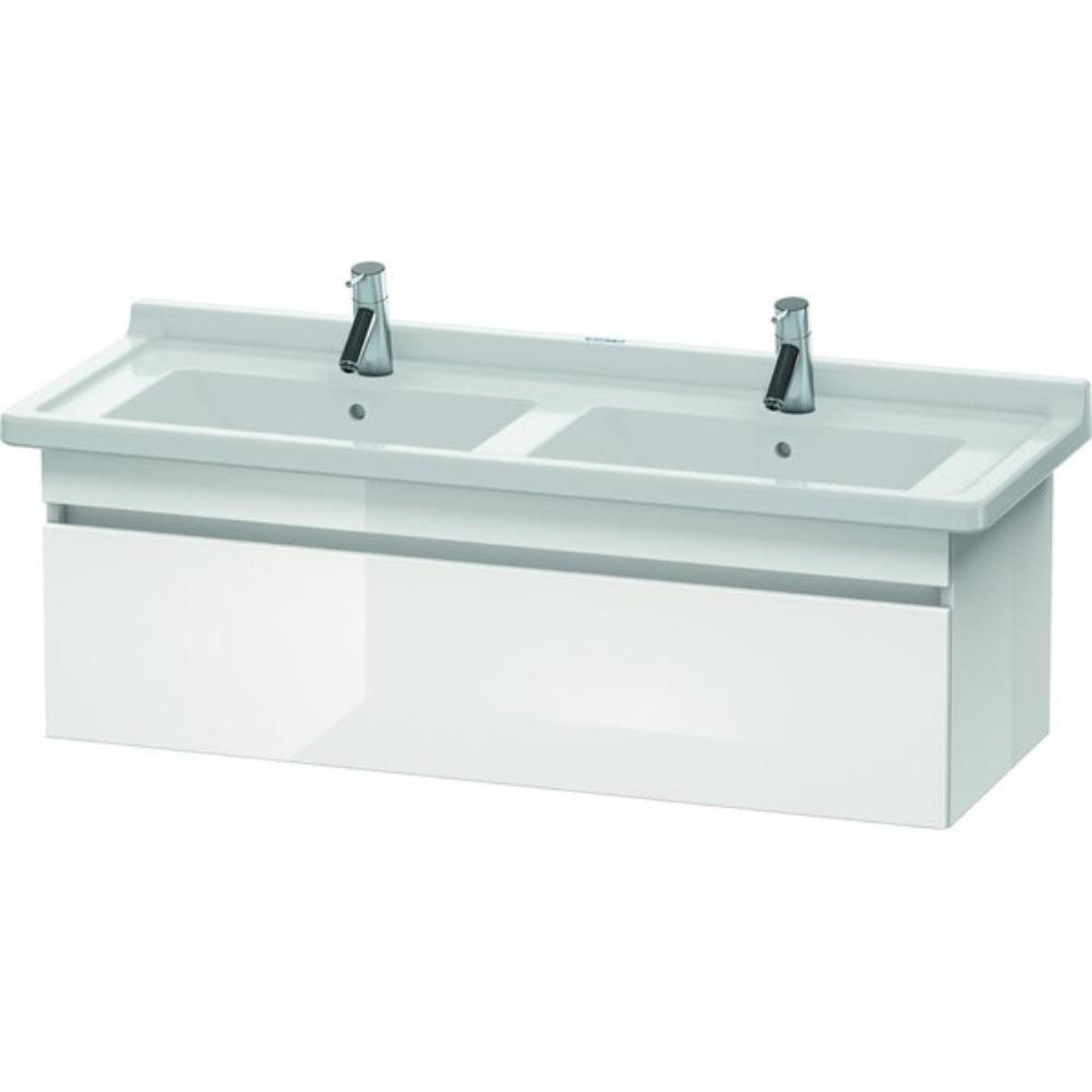 Duravit DuraStyle 47" x 16" x 18" One Drawer Wall-Mount Vanity Unit in White High Gloss (DS639002222)
