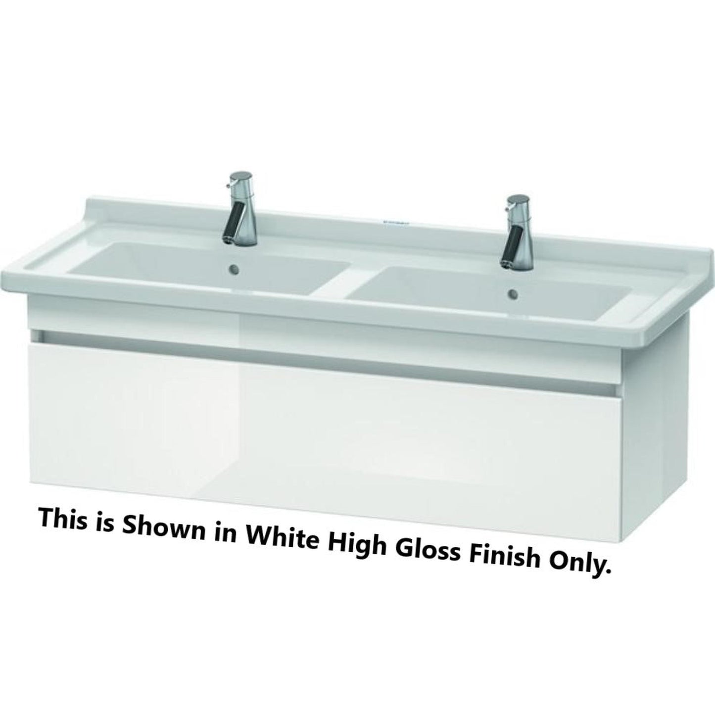 Duravit DuraStyle 47" x 16" x 18" One Drawer Wall-Mount Vanity Unit in White High Gloss and Basalt (DS639002243)