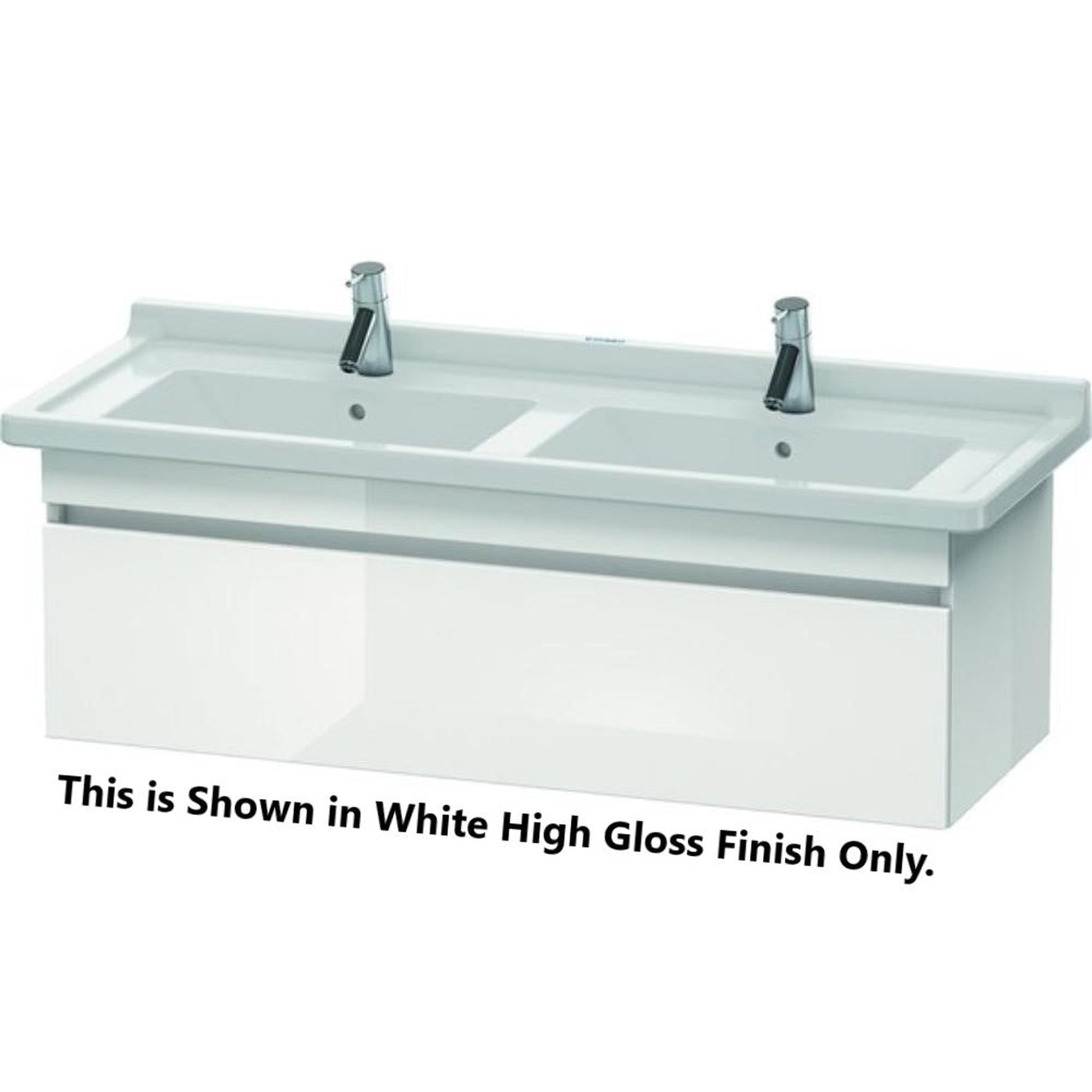 Duravit DuraStyle 47" x 16" x 18" One Drawer Wall-Mount Vanity Unit in White High Gloss and White Matt (DS639002218)