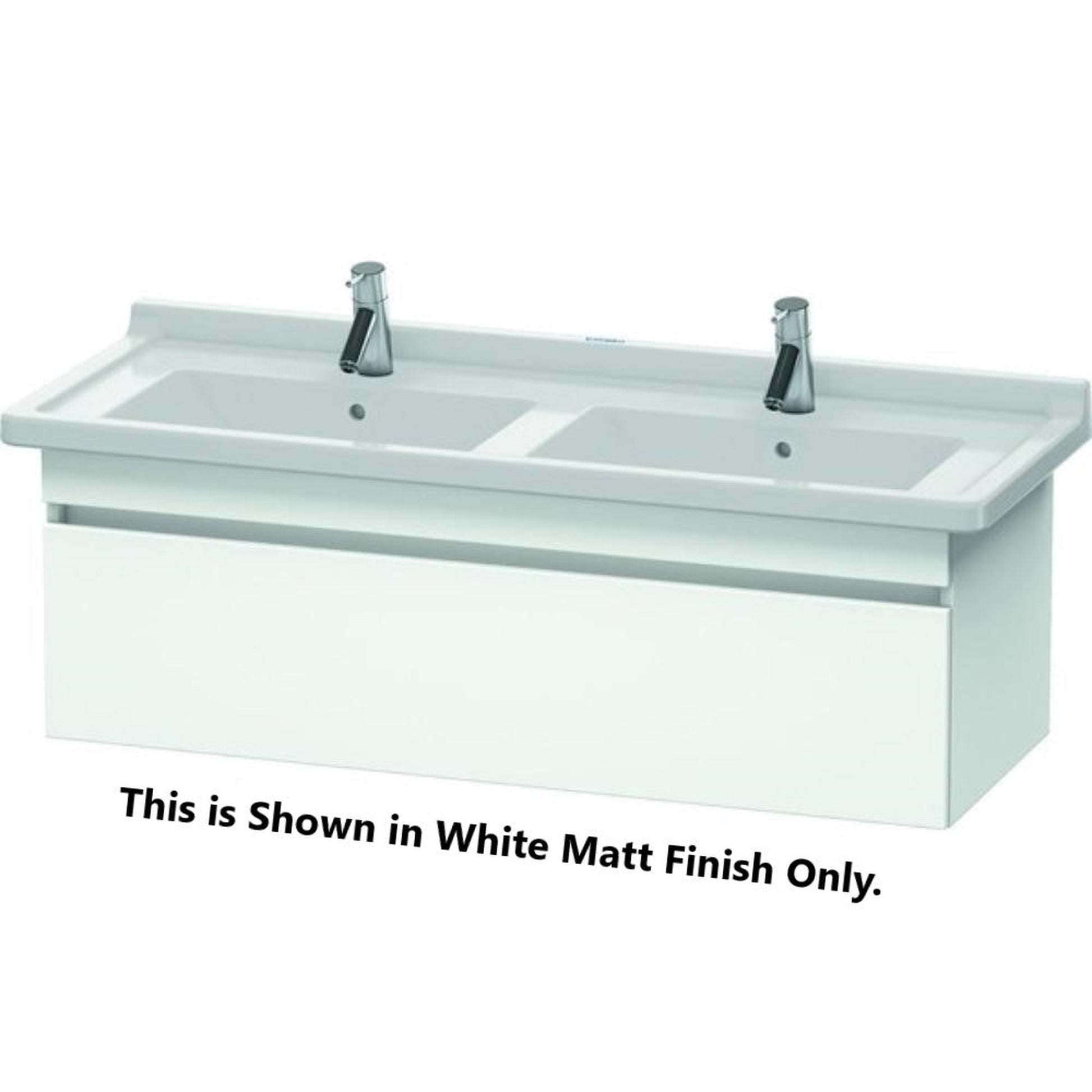 Duravit DuraStyle 47" x 16" x 18" One Drawer Wall-Mount Vanity Unit in White Matt and Basalt (DS639001843)