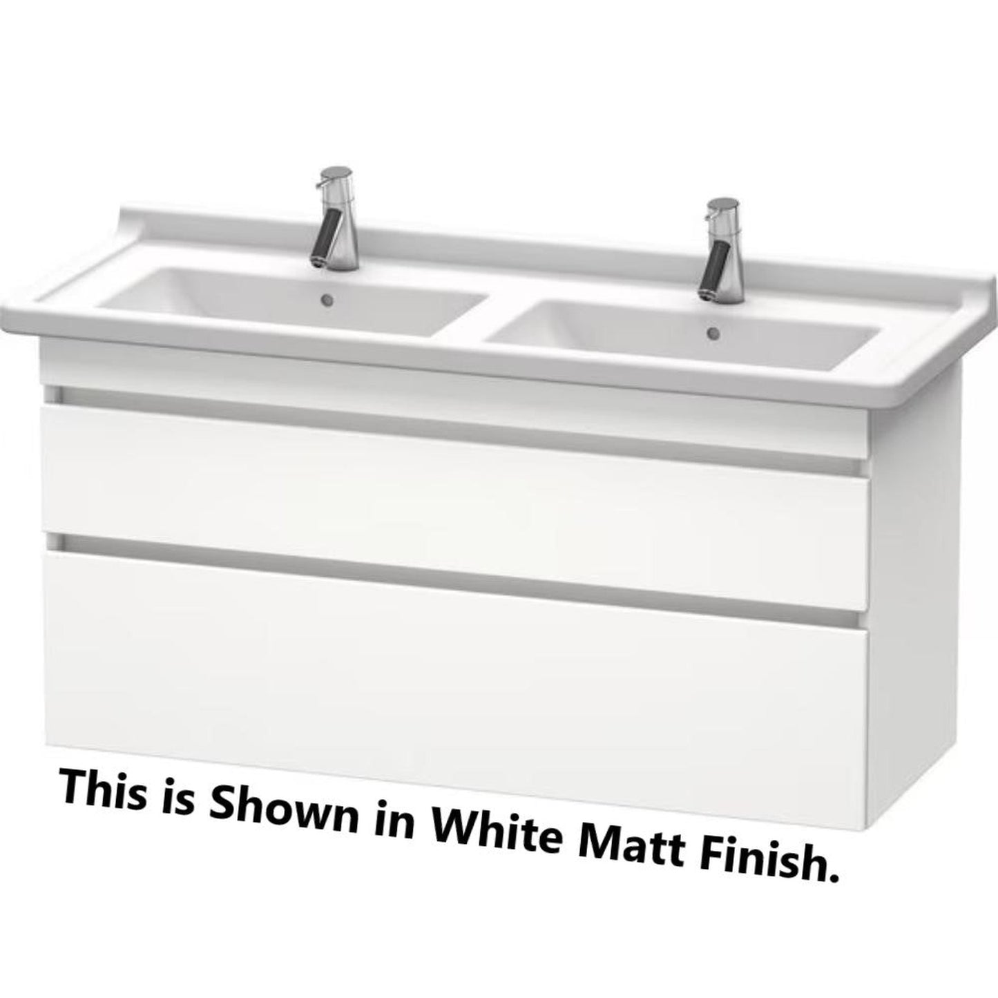 Duravit DuraStyle 47" x 24" x 18" Two Drawer Wall-Mount Vanity Unit in Oak Black and White (DS649001618)