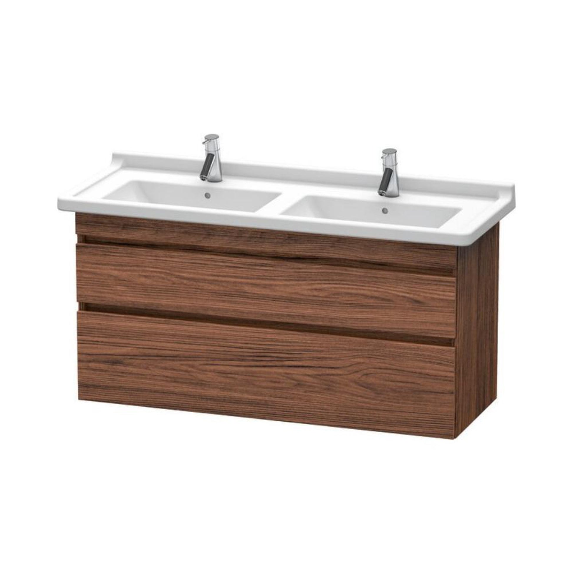 Duravit DuraStyle 47" x 24" x 18" Two Drawer Wall-Mount Vanity Unit in Walnut Dark (DS649002121)