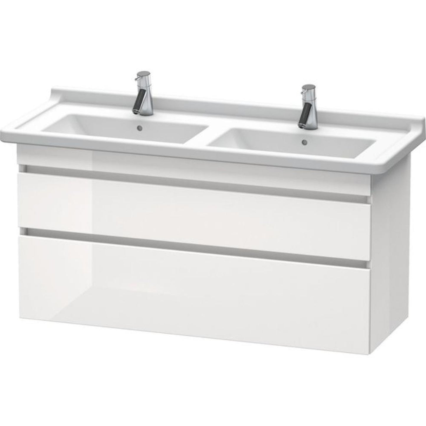 Duravit DuraStyle 47" x 24" x 18" Two Drawer Wall-Mount Vanity Unit in White High Gloss (DS649002222)