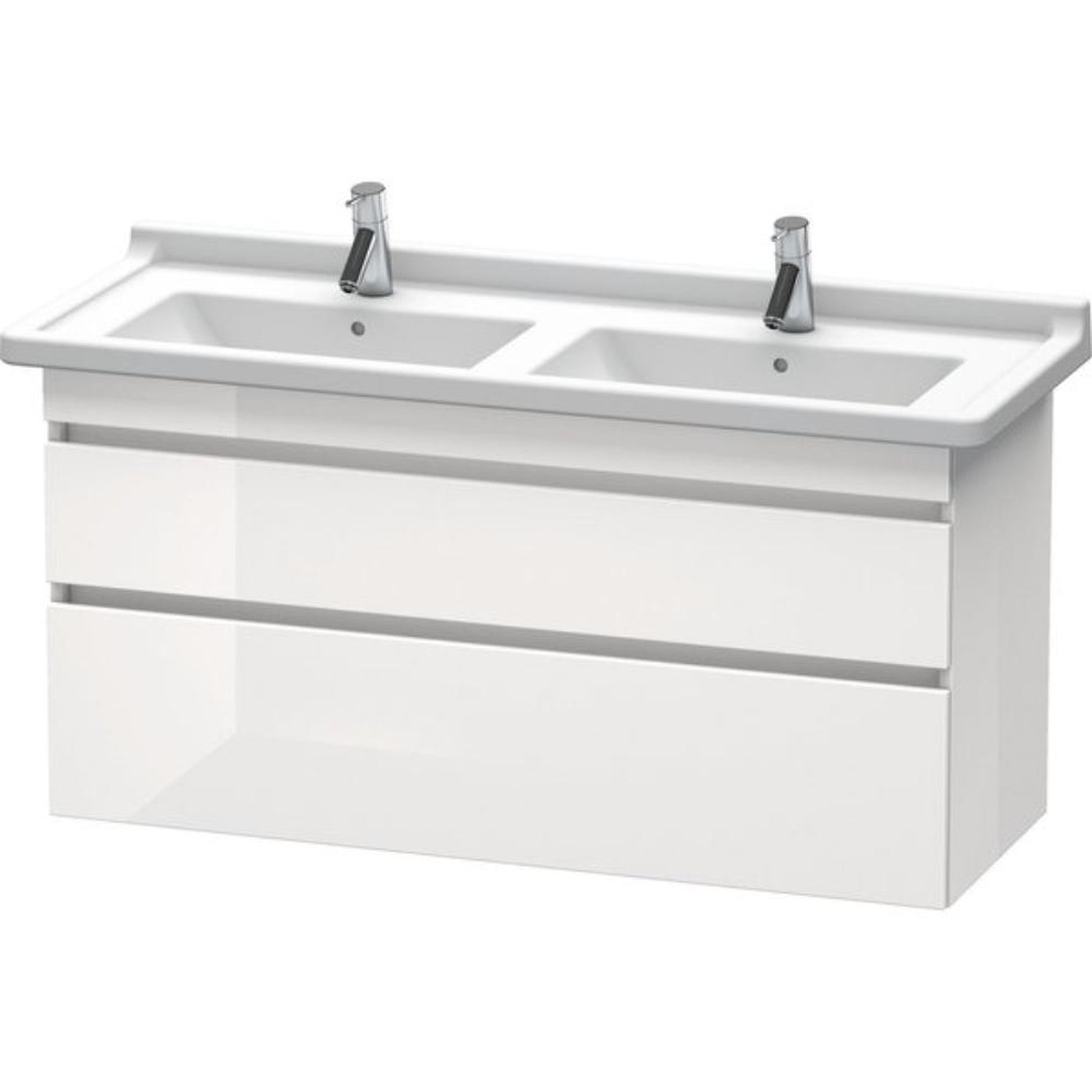 Duravit DuraStyle 47" x 24" x 18" Two Drawer Wall-Mount Vanity Unit in White High Gloss (DS649002222)