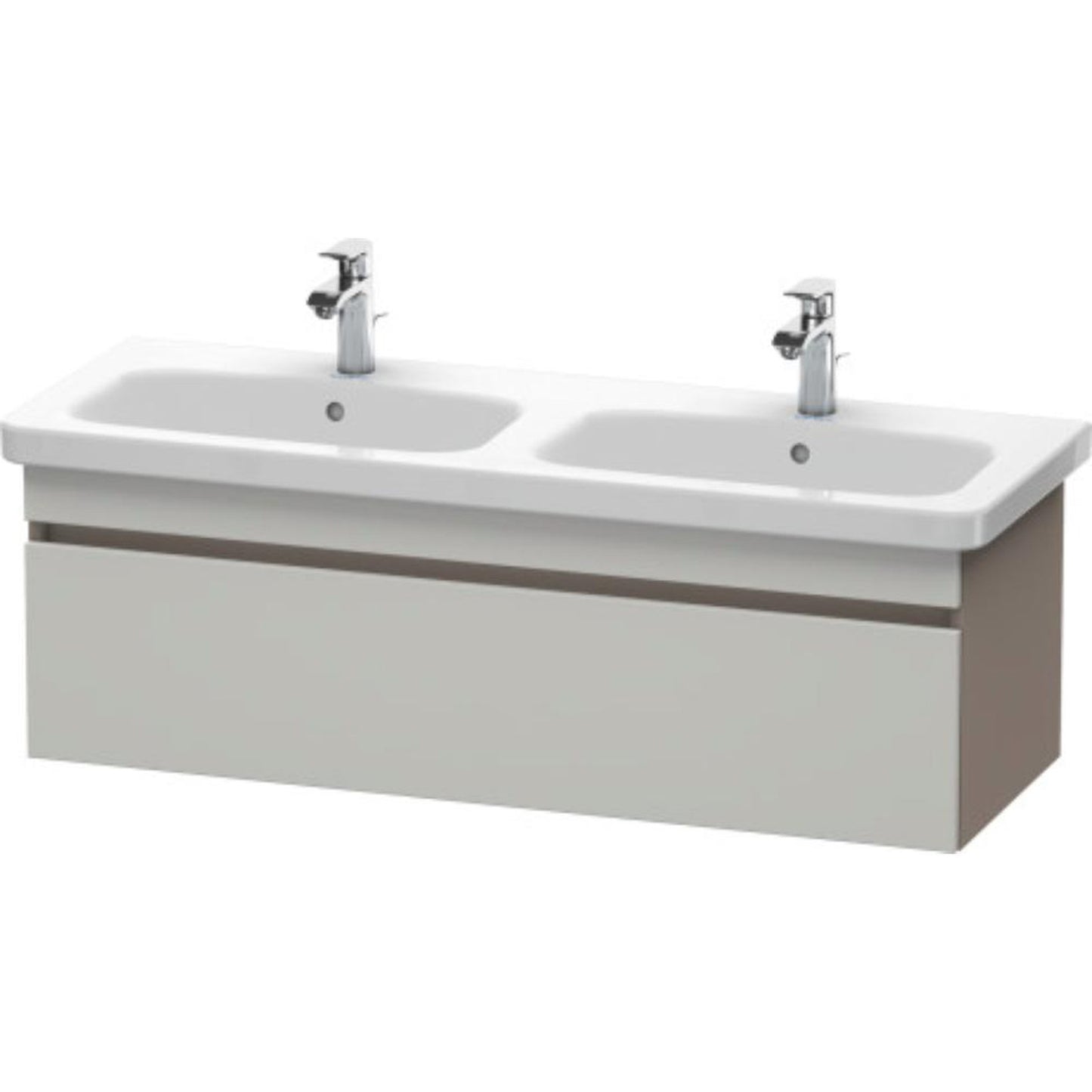 Duravit DuraStyle 48" x 16" x 18" One Drawer Wall-Mount Vanity Unit in Concrete Grey Matt and Basalt (DS639800743)