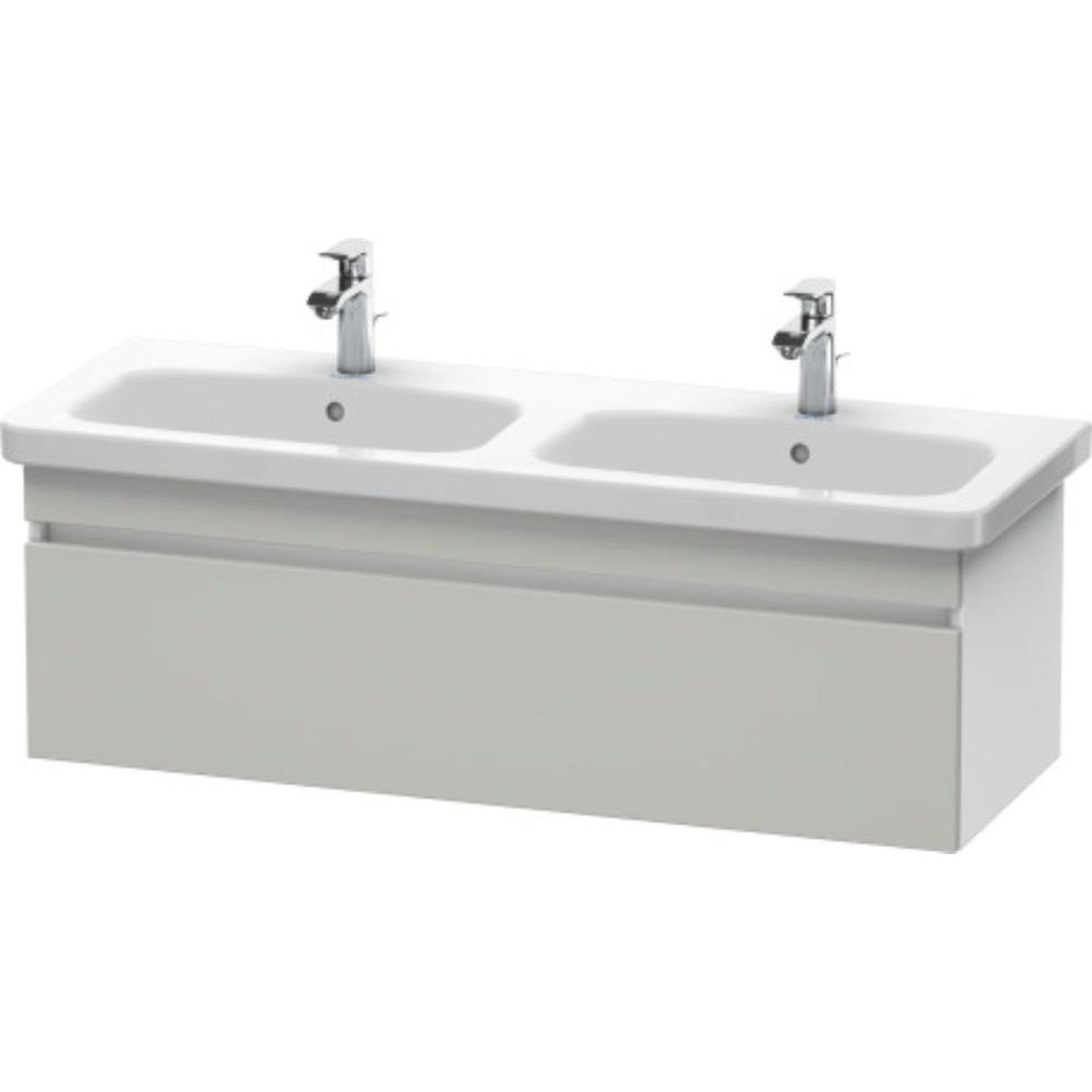 Duravit DuraStyle 48" x 16" x 18" One Drawer Wall-Mount Vanity Unit in Concrete Grey Matt and White (DS639800718)
