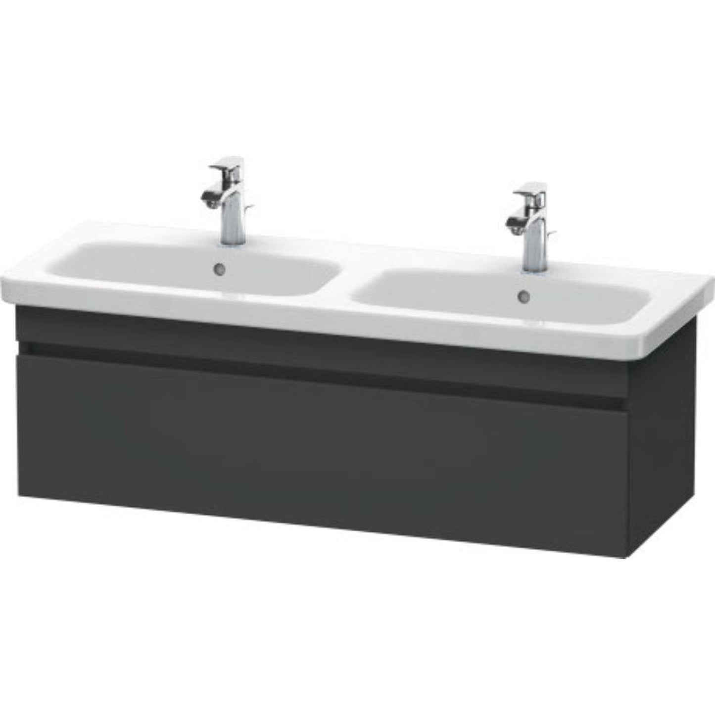 Duravit DuraStyle 48" x 16" x 18" One Drawer Wall-Mount Vanity Unit in Graphite (DS639804949)