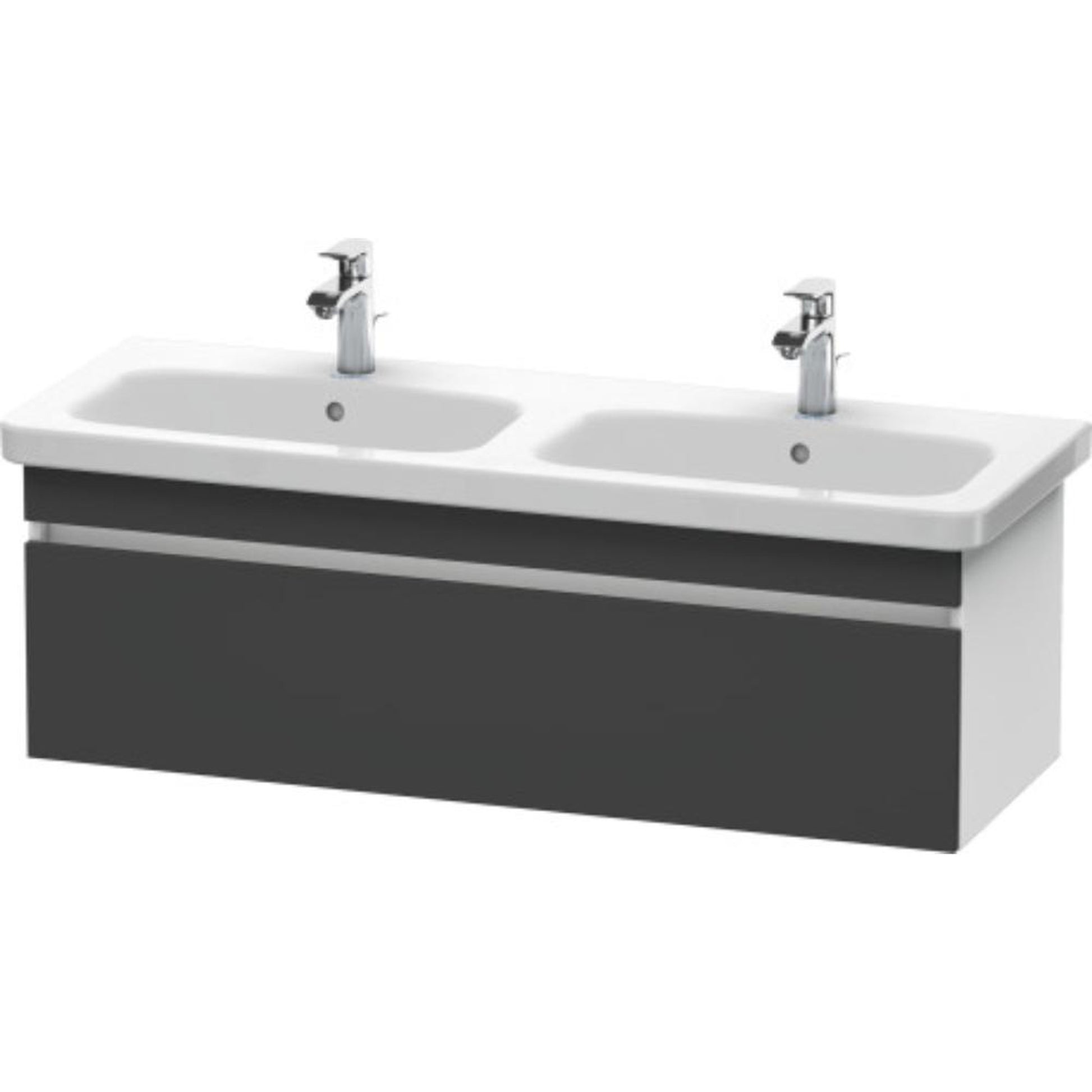 Duravit DuraStyle 48" x 16" x 18" One Drawer Wall-Mount Vanity Unit in Graphite and White (DS639804918)