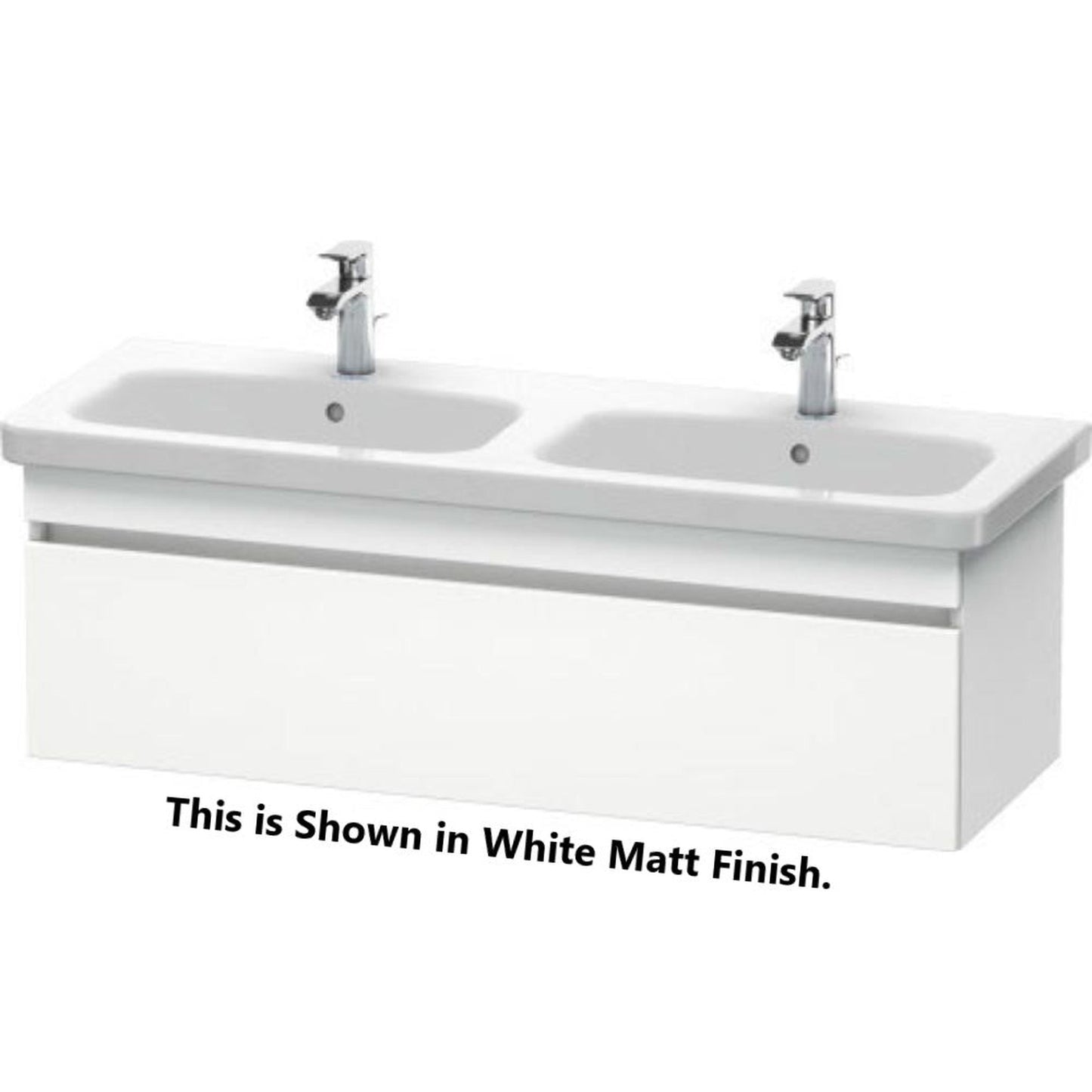 Duravit DuraStyle 48" x 16" x 18" One Drawer Wall-Mount Vanity Unit in Light Blue and Basalt (DS639800943)