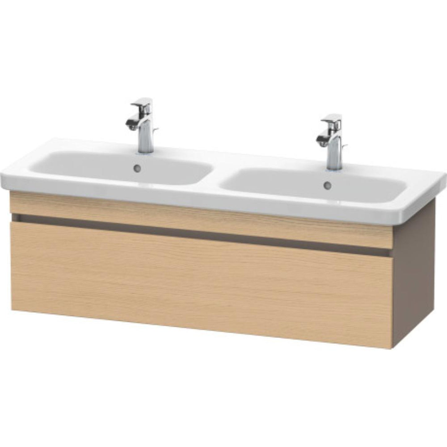 Duravit DuraStyle 48" x 16" x 18" One Drawer Wall-Mount Vanity Unit in Natural Oak and Basalt (DS639803043)