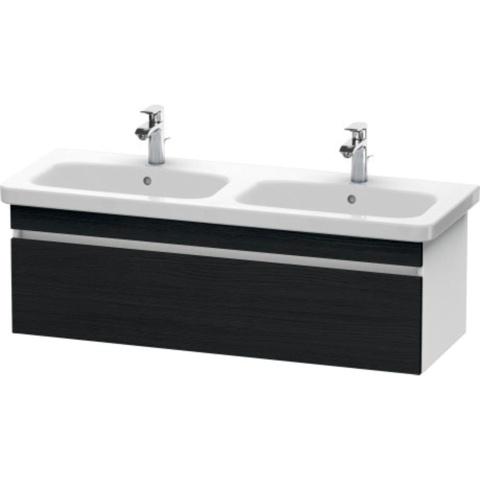 Duravit DuraStyle 48" x 16" x 18" One Drawer Wall-Mount Vanity Unit in Oak Black and White (DS639801618)