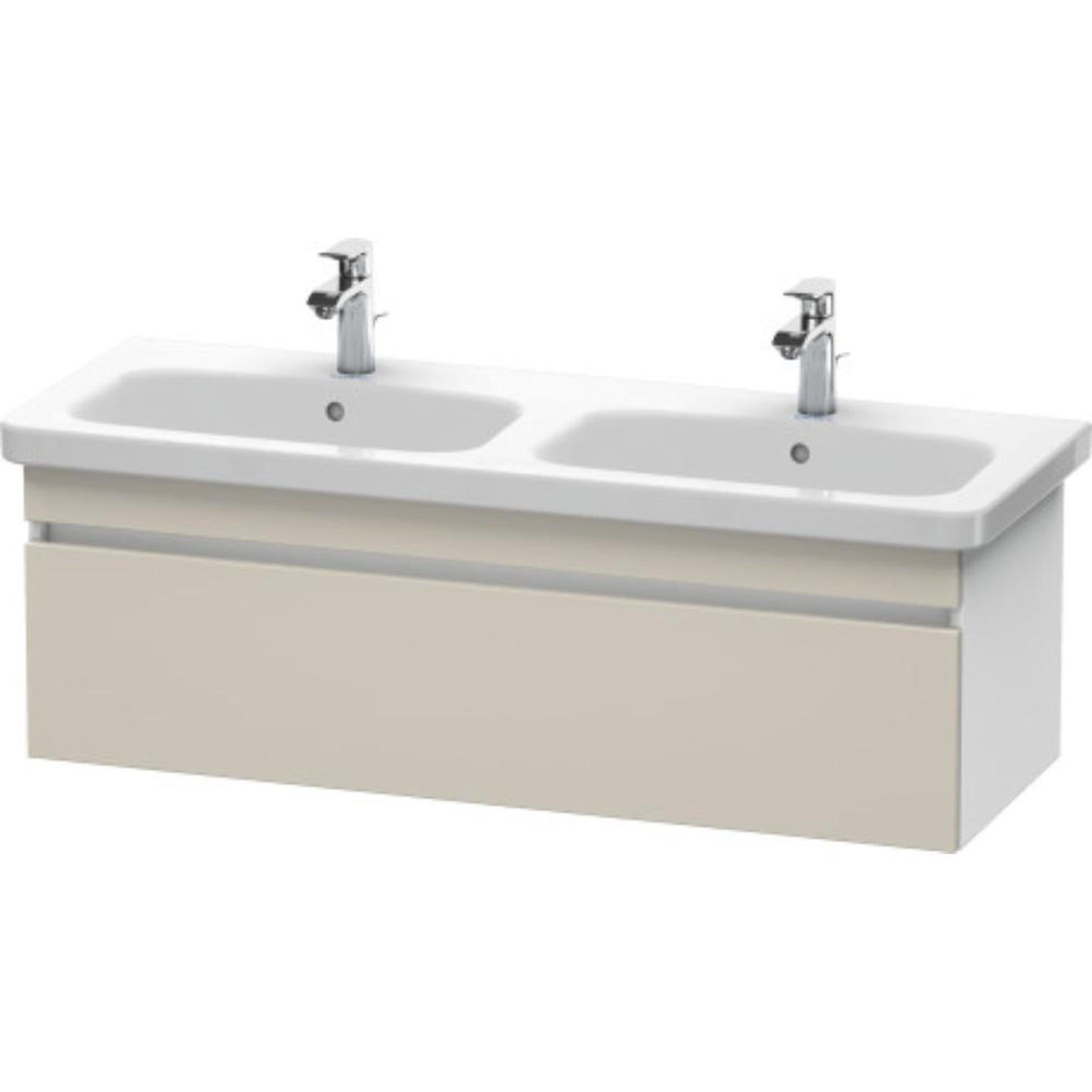 Duravit DuraStyle 48" x 16" x 18" One Drawer Wall-Mount Vanity Unit in Taupe and White (DS639809118)